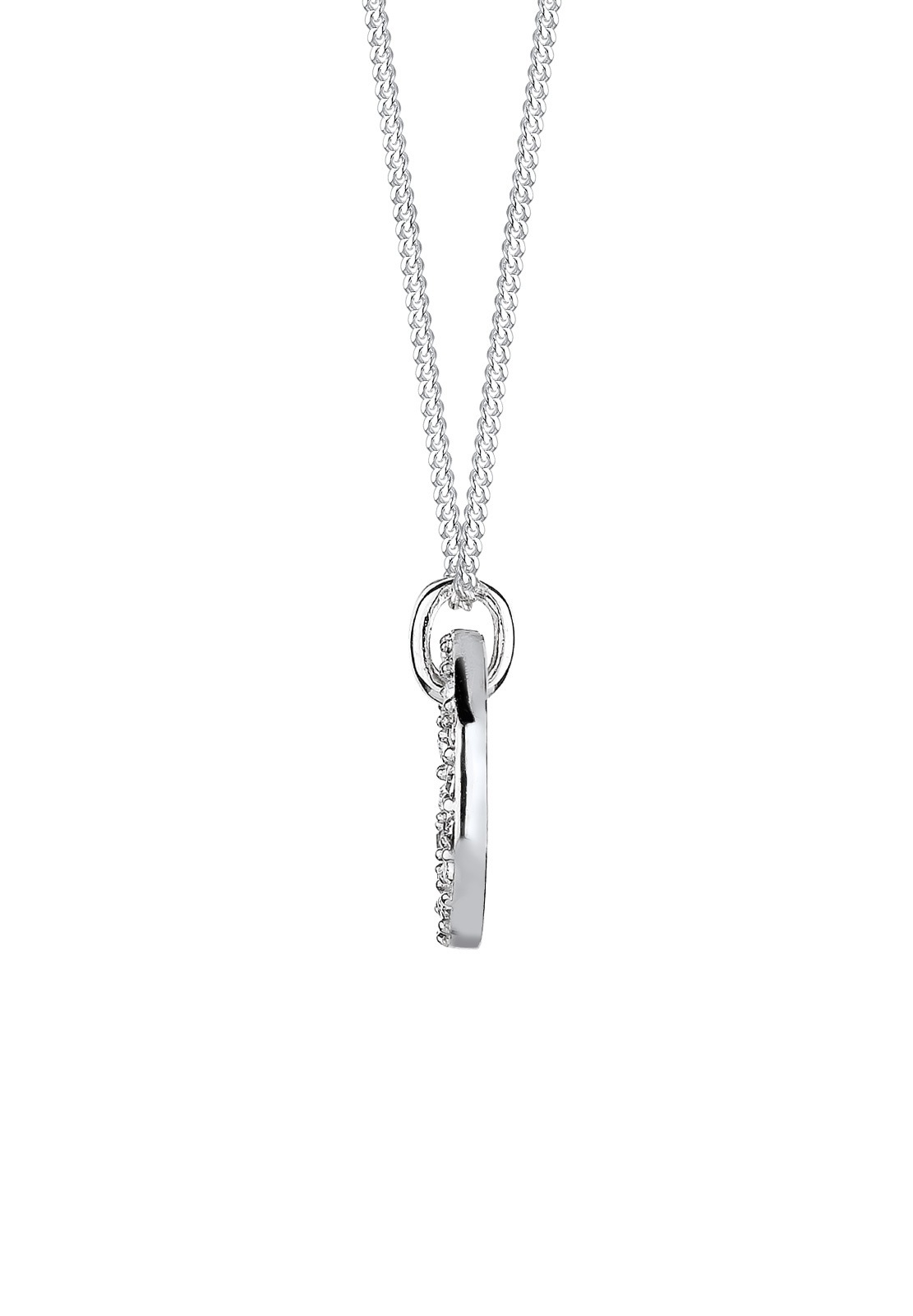 Elli Silberkette »Halskette Kreis Anhänger Kristalle 925 Silber«