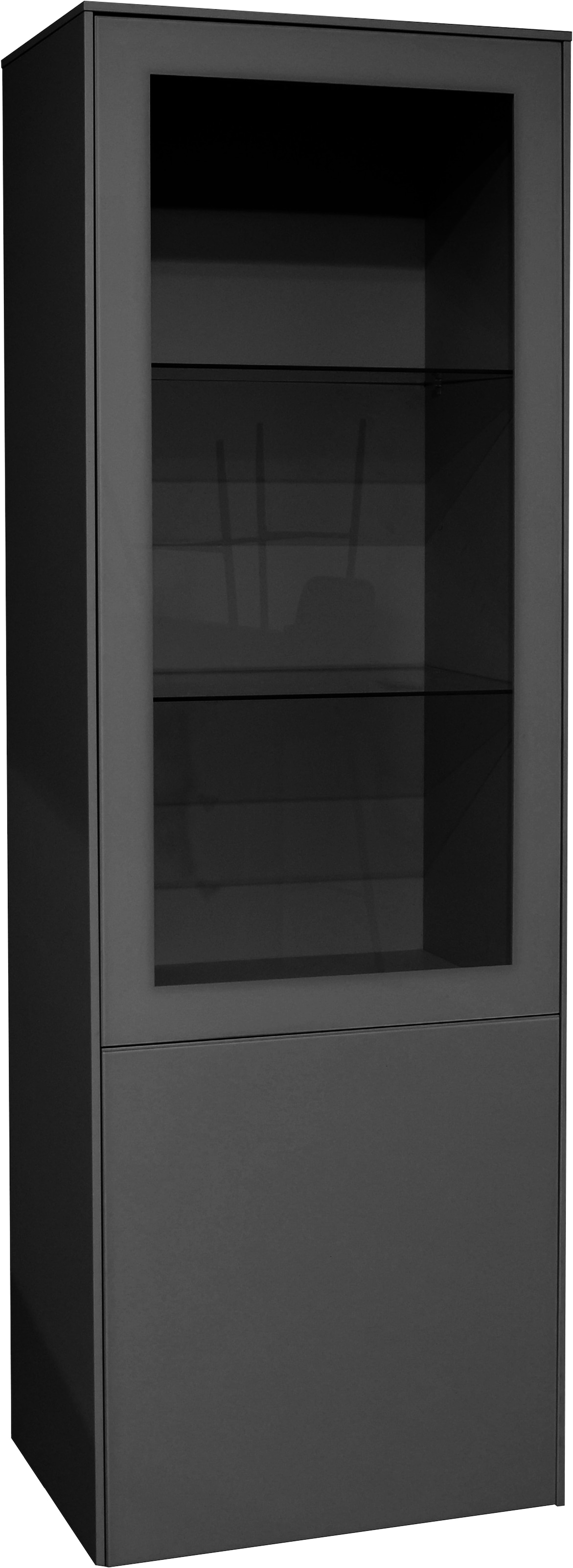 Mäusbacher, Standvitrine »Imola« Vitrine mit Glas- und Holztür, anthrazit matt lack,