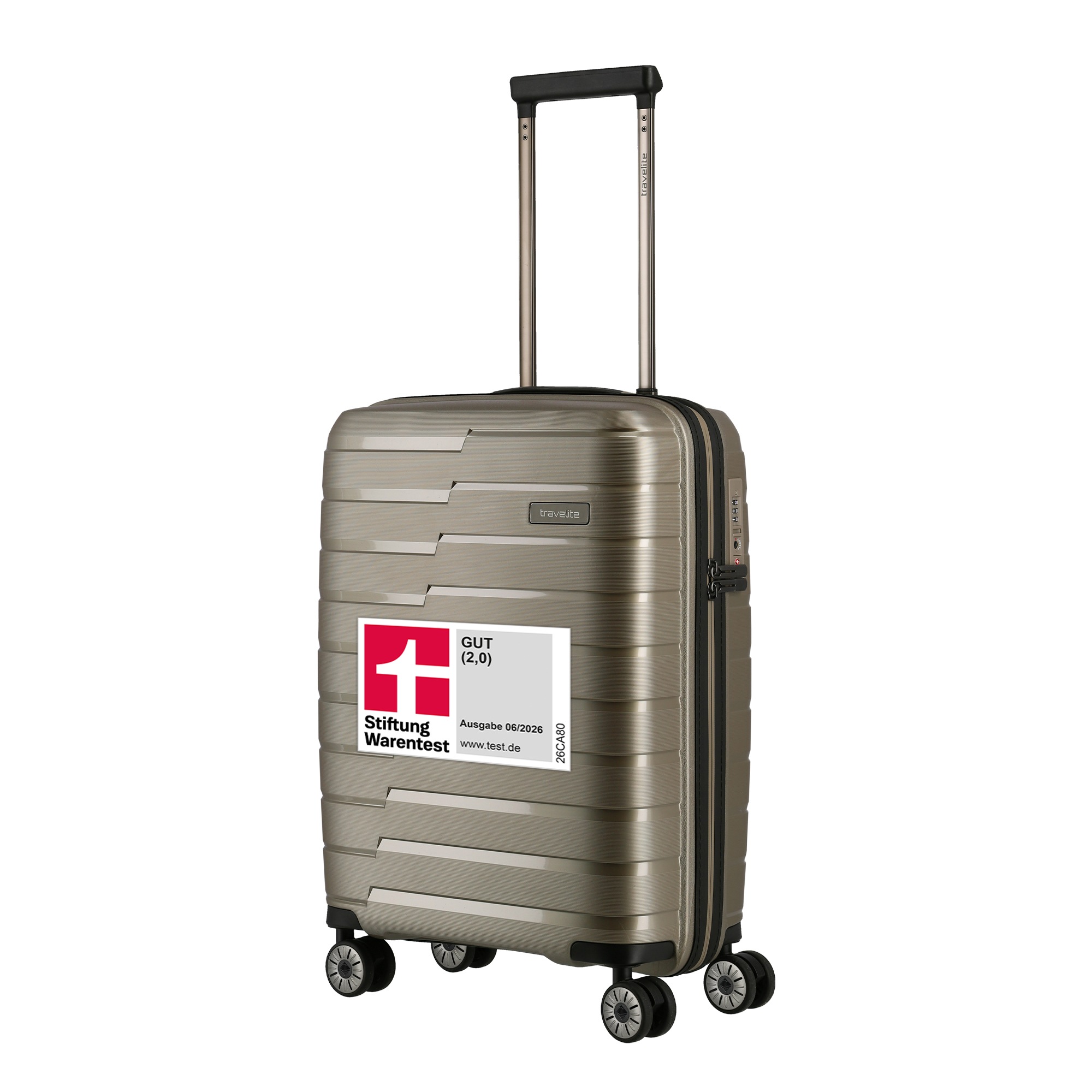 travelite Trolley "AIR BASE Reisekoffer Hartschale" 37 l 4 Rollen widerstandsfähiges Material und cleverer Innenaufteilung