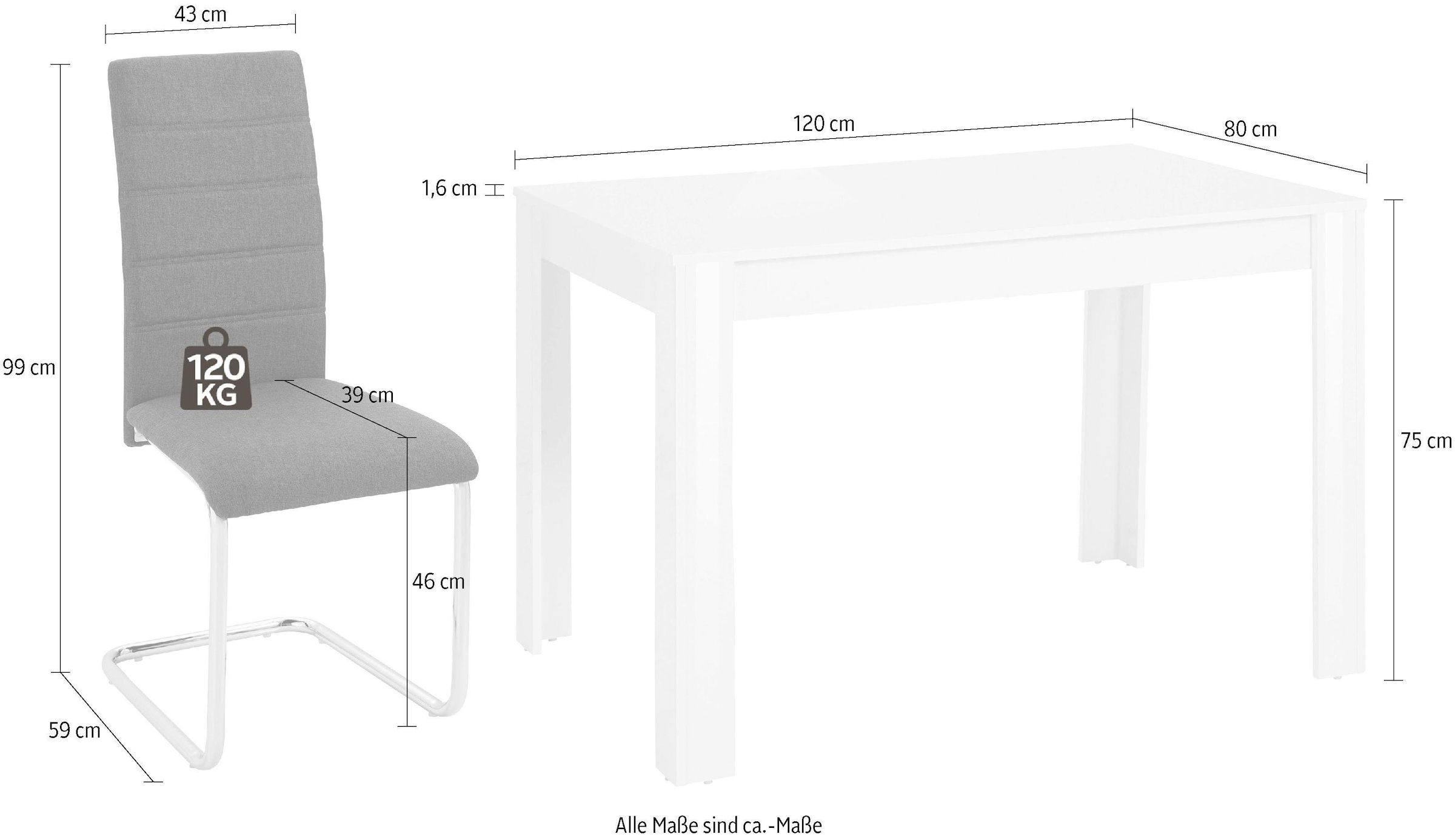 Essgruppe »Esstisch Lynn + Freischwinger Doris«, tlg.) 5 Raten kaufen (Set, auf