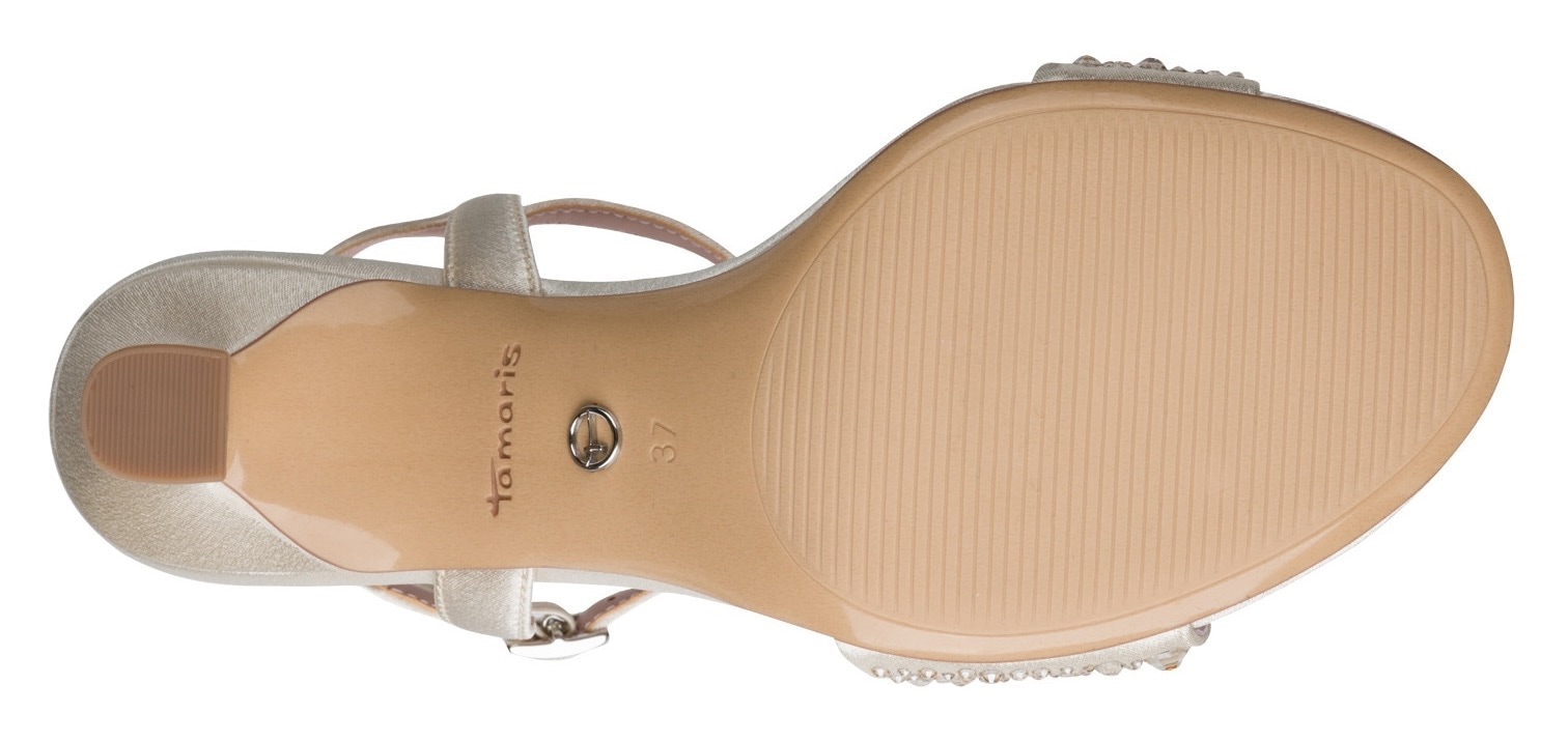 Tamaris Sandalette  Hochzeitsschuh, Abendschuh mit glitzernden Strasssteinen besetzt