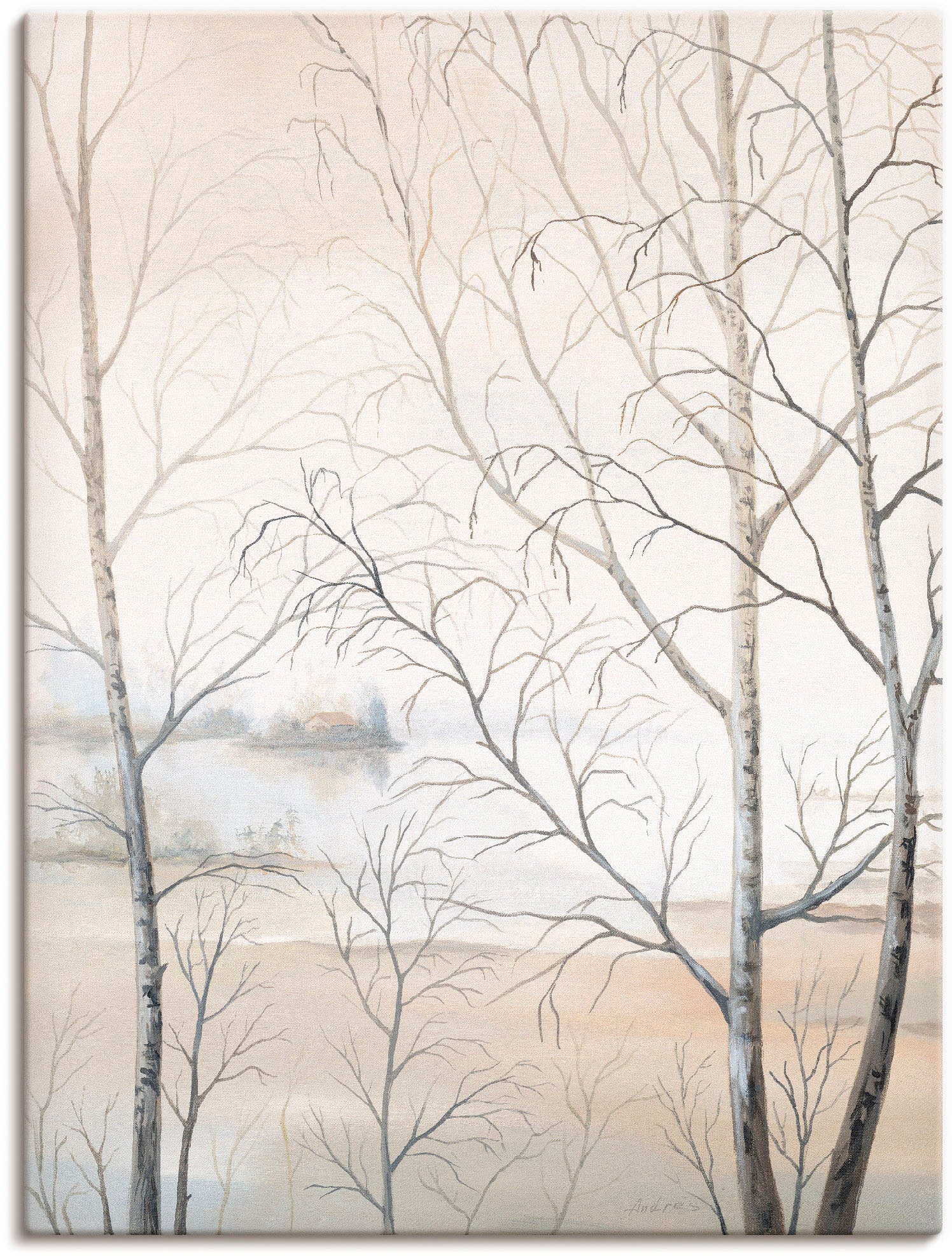 Artland Wandbild »Seeufer am Wald II«, Gewässer, (1 St.), als Leinwandbild, Poster, Wandaufkleber in verschied. Größen