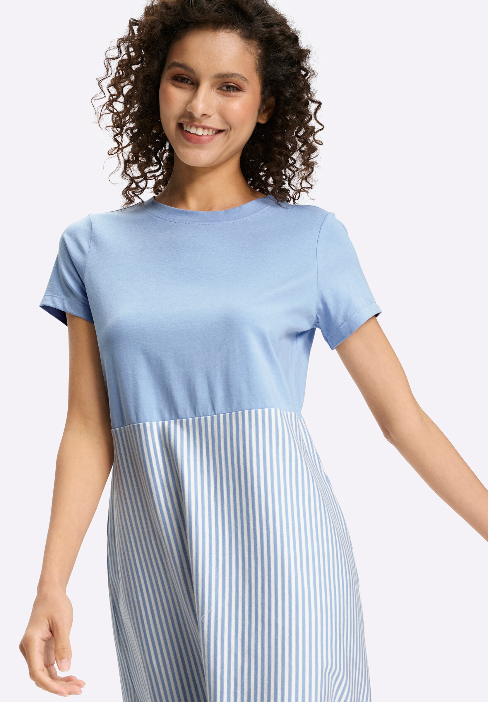 heine Sommerkleid »Jersey-Kleid Jerseykleid mit Streifenmuster« Ohne Taschen