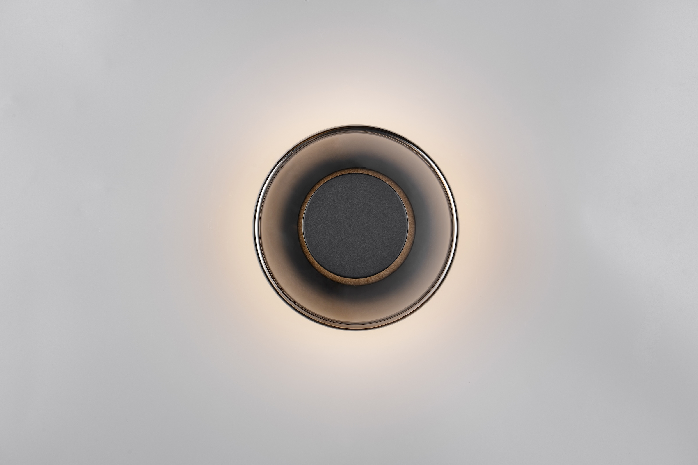 TRIO Leuchten LED Wandleuchte »CELESTE, LED Wandlampe aus Metall Glas und Holz Ø 22cm, 10W 1100 Lumen« LED-Board 1 Stk. Warmweiß 3-Stufen dimmbar über Wandschalter, elegante moderne Wandlampe Flur