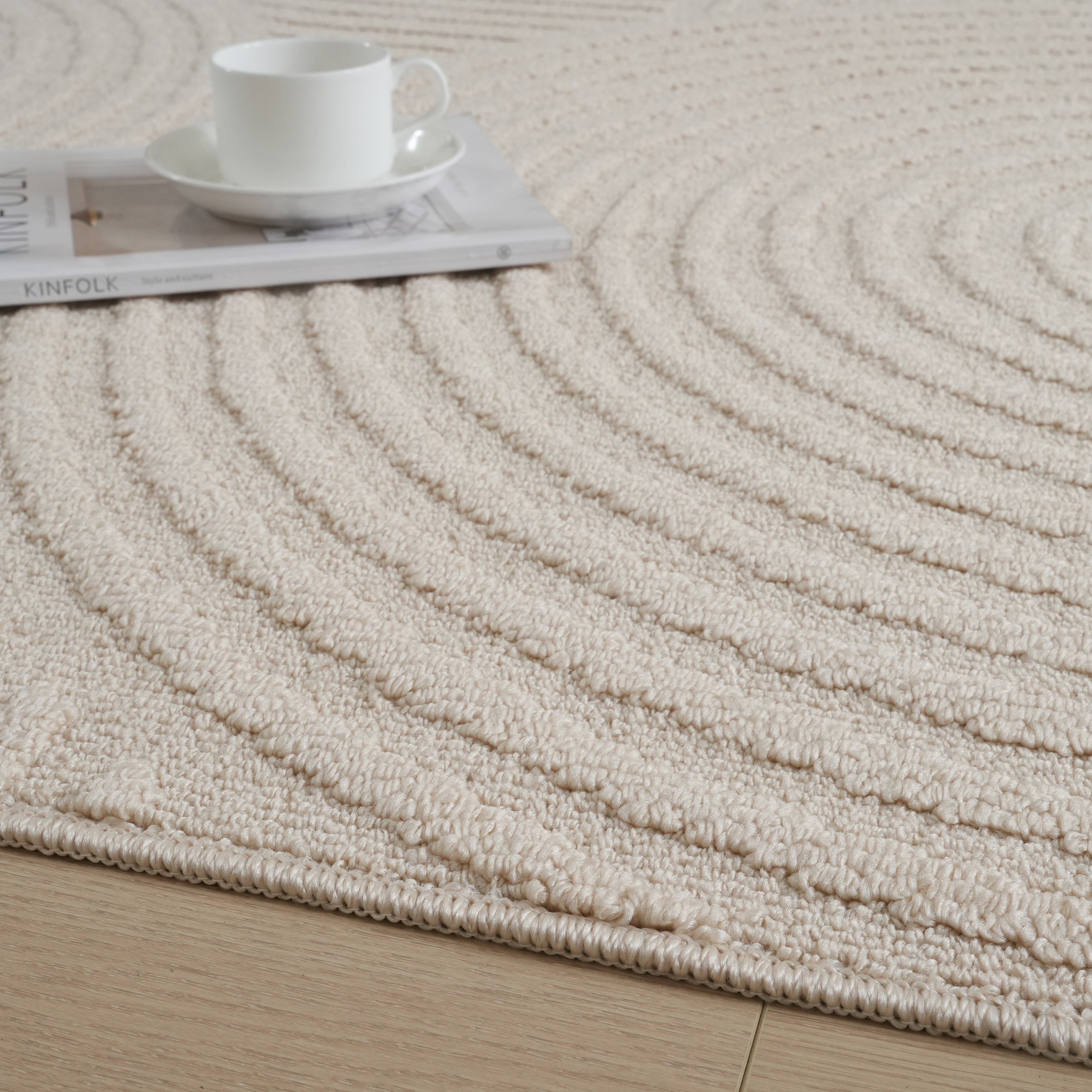 OTTO home Teppich »Jola, In- und Outdoor geeignet, Hoch-Tief-Design, Scandi« rechteckig 9 mm Höhe Hoch-Tief-Struktur, Zen, Wetterfest & UV-beständig, Balkon, Camping
