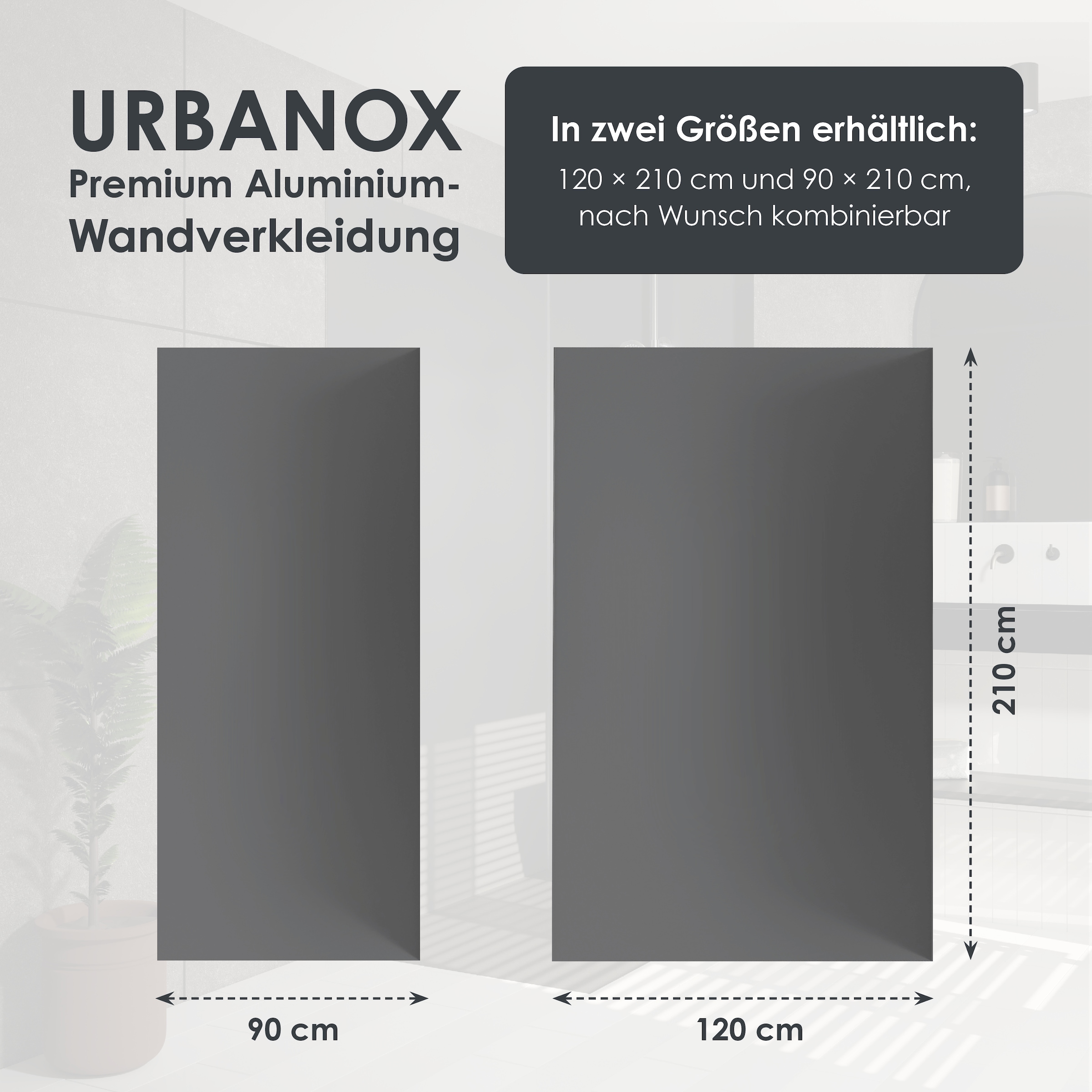 Marwell Duschrückwand »Urbanox«, (Set, 2 tlg.), in verschiedenen Größen erhältlich