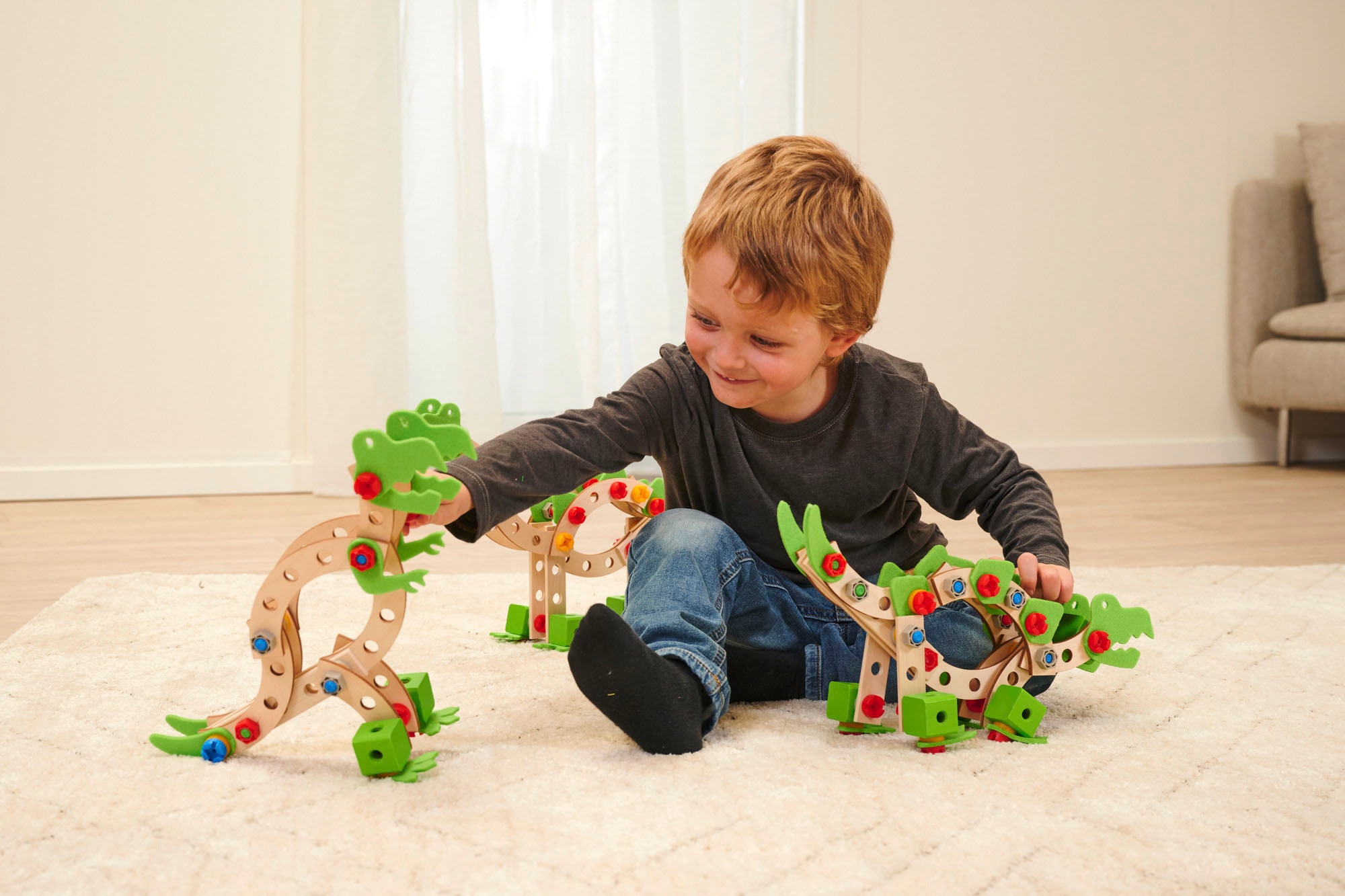 Eichhorn Konstruktionsspielsteine »Constructor, Dinosaurier«, (100 St.), Made in Germany, FSC®- schützt Wald - weltweit