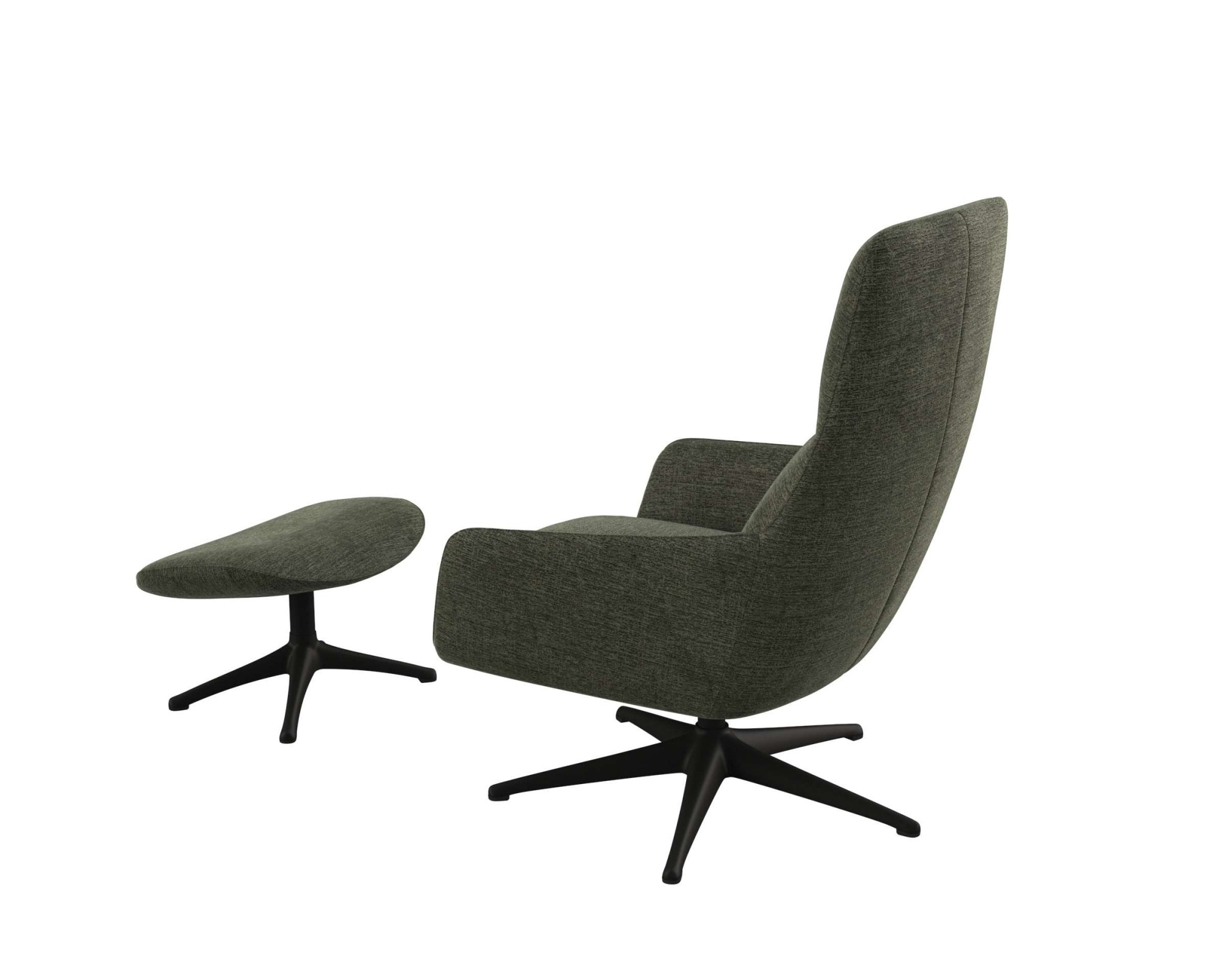 FLEXLUX Drehsessel »Marinella, Relaxsessel, TV-Loungesessel, Polstersessel,«, Liegefunktion, drehbar, Fuß schwarz