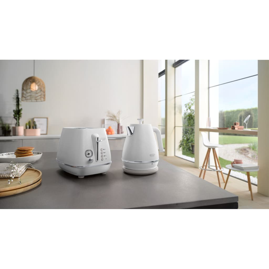 De'Longhi Toaster »Distinta Moments CTIN 2103.W – Sunrise White«, 2 kurze Schlitze, für 2 Scheiben, 900 W