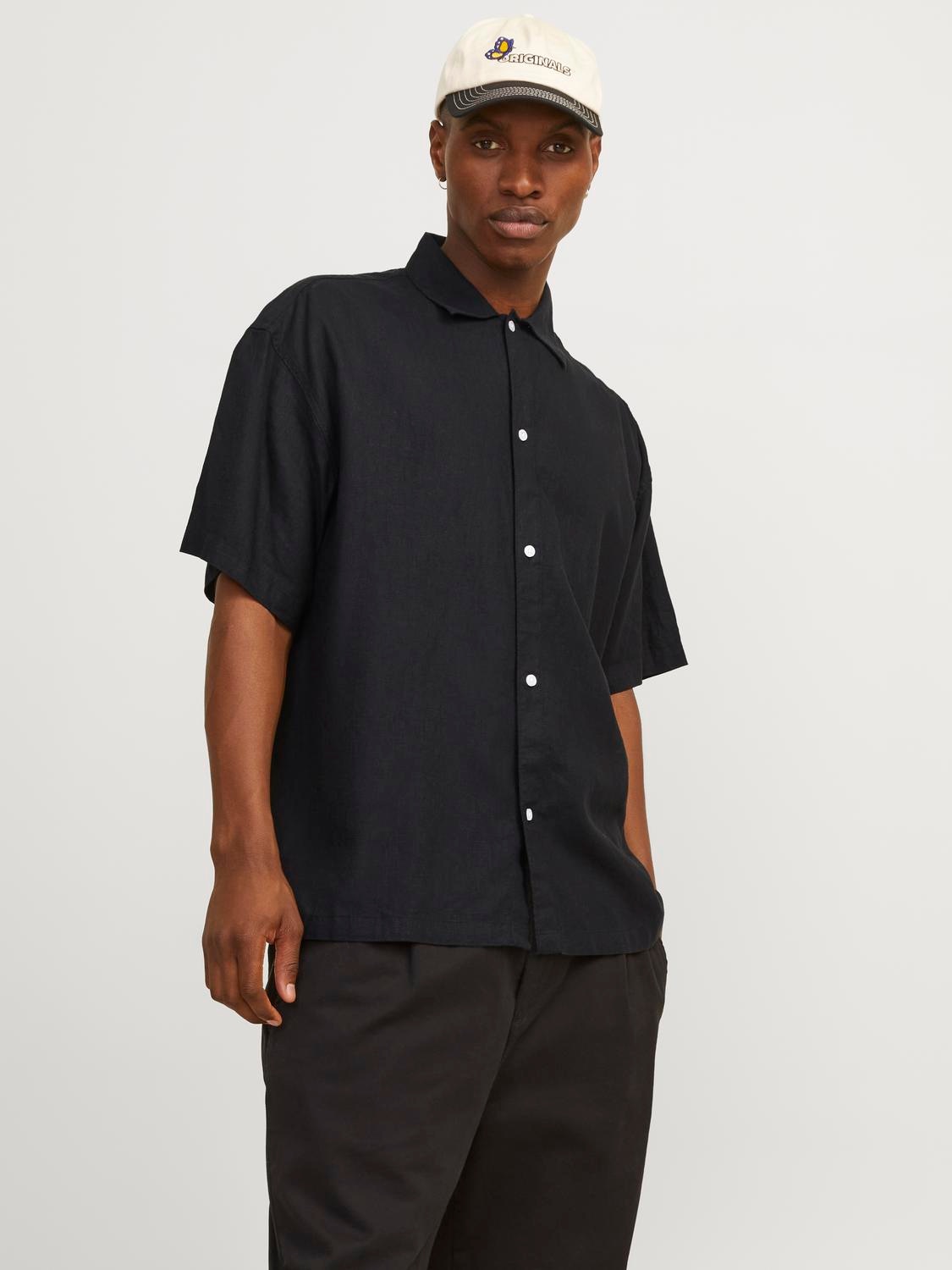 Jack & Jones Kurzarmhemd »JORFARO LINEN OVERSIZED SHIRT SS SN«