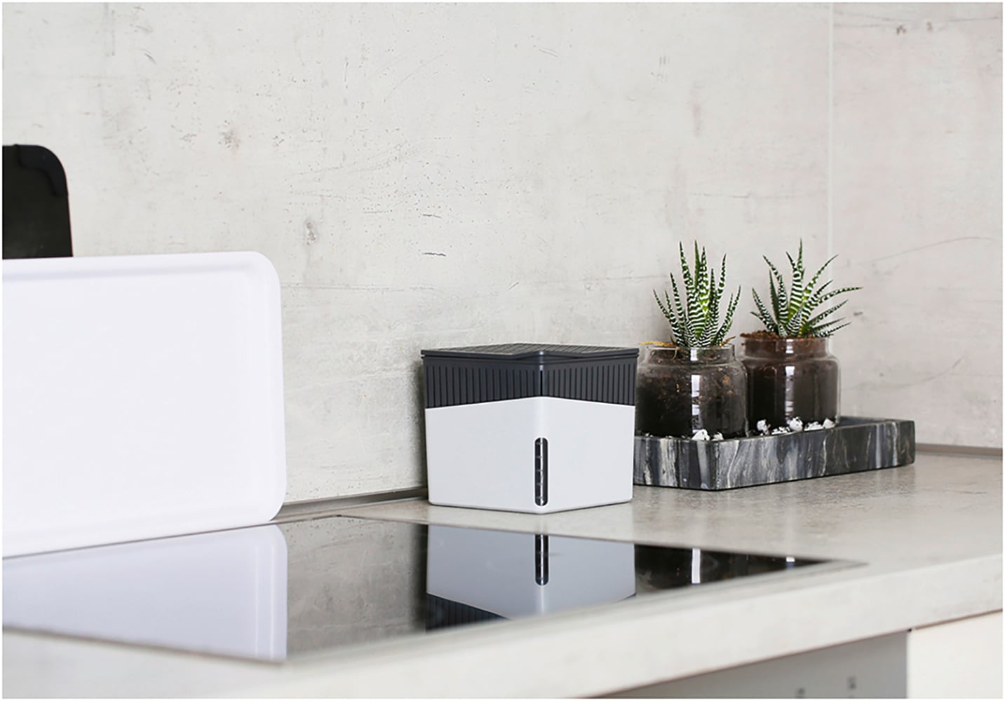 WENKO Luftentfeuchter »Modell Cube«, für 80 m³ Räume, Tank 1,6 l, mit 2 x 1000 g Entfeuchter-Blöcken