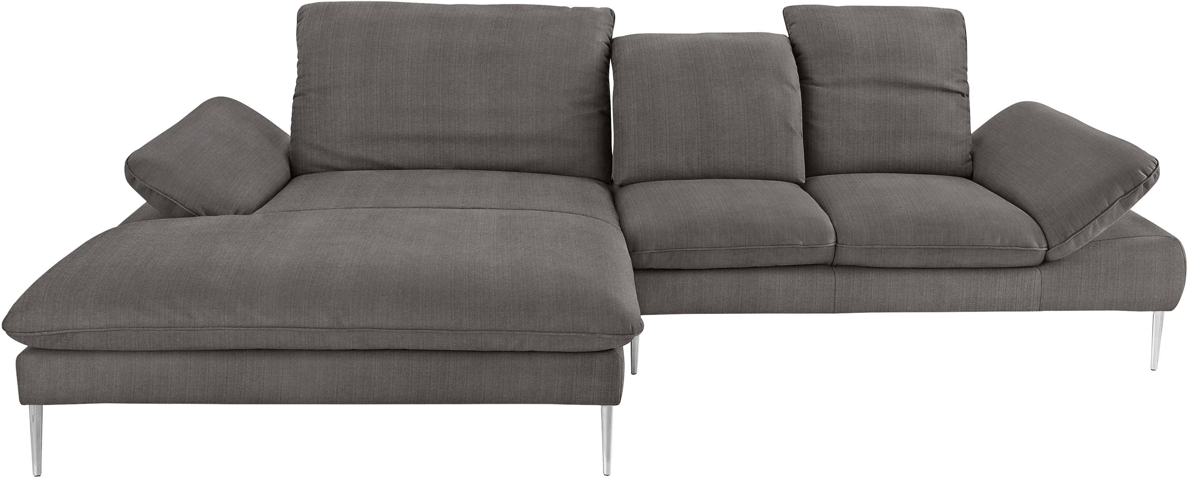 W.SCHILLIG Ecksofa »enjoy&MORE, Designsofa, elegant und bequem, L-Form«, mit Sitztiefenverstellung, Füße Chrom glänzend, Breite 310 cm