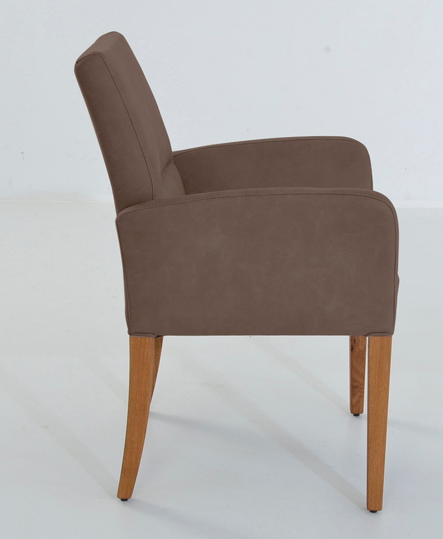 K+W Komfort & Wohnen Armlehnstuhl »GOBY« () 4-Fuß-Armlehnenstuhl mit Füßen in Wildeiche geölt, mit Polsterung