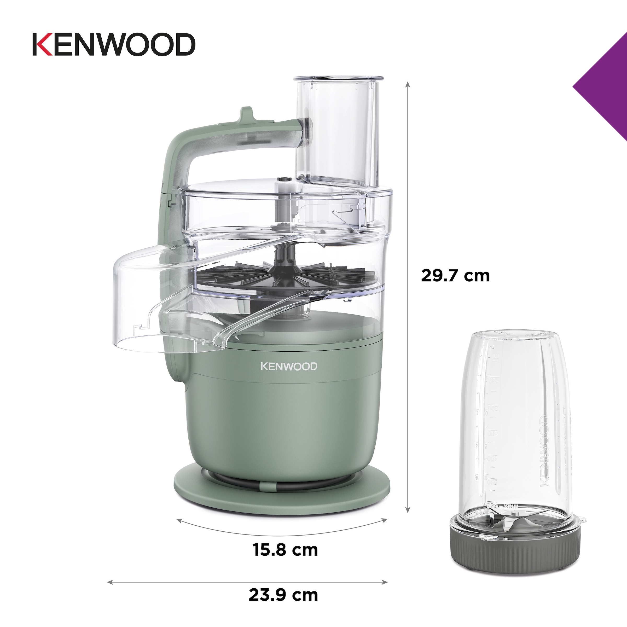 Kenwood Küchenmaschine »MultiPro Go FDP23.380GY« Für Smoothies, zum Schneiden, Reiben, Pürieren und  Teig Kneten