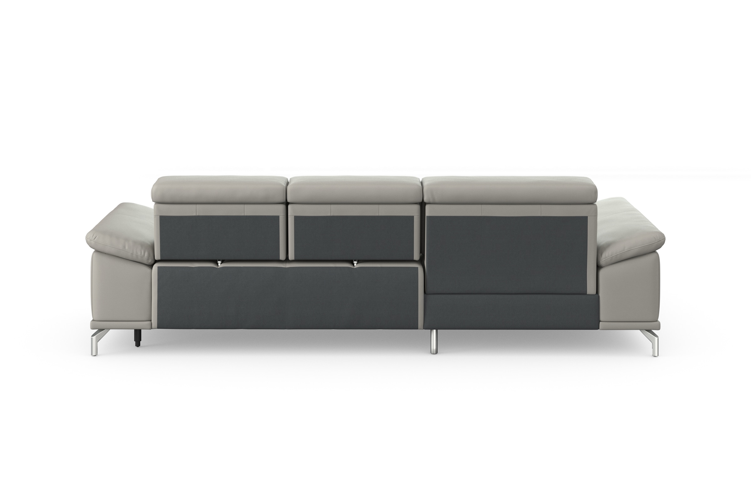 sit&more Ecksofa »Cabrio L-Form, mit Sitztiefenverstellung, Arm- und Kopfteilverstellung«, 2 Nierenkissen, Federkern, optional Bettfunktion und Stauraum