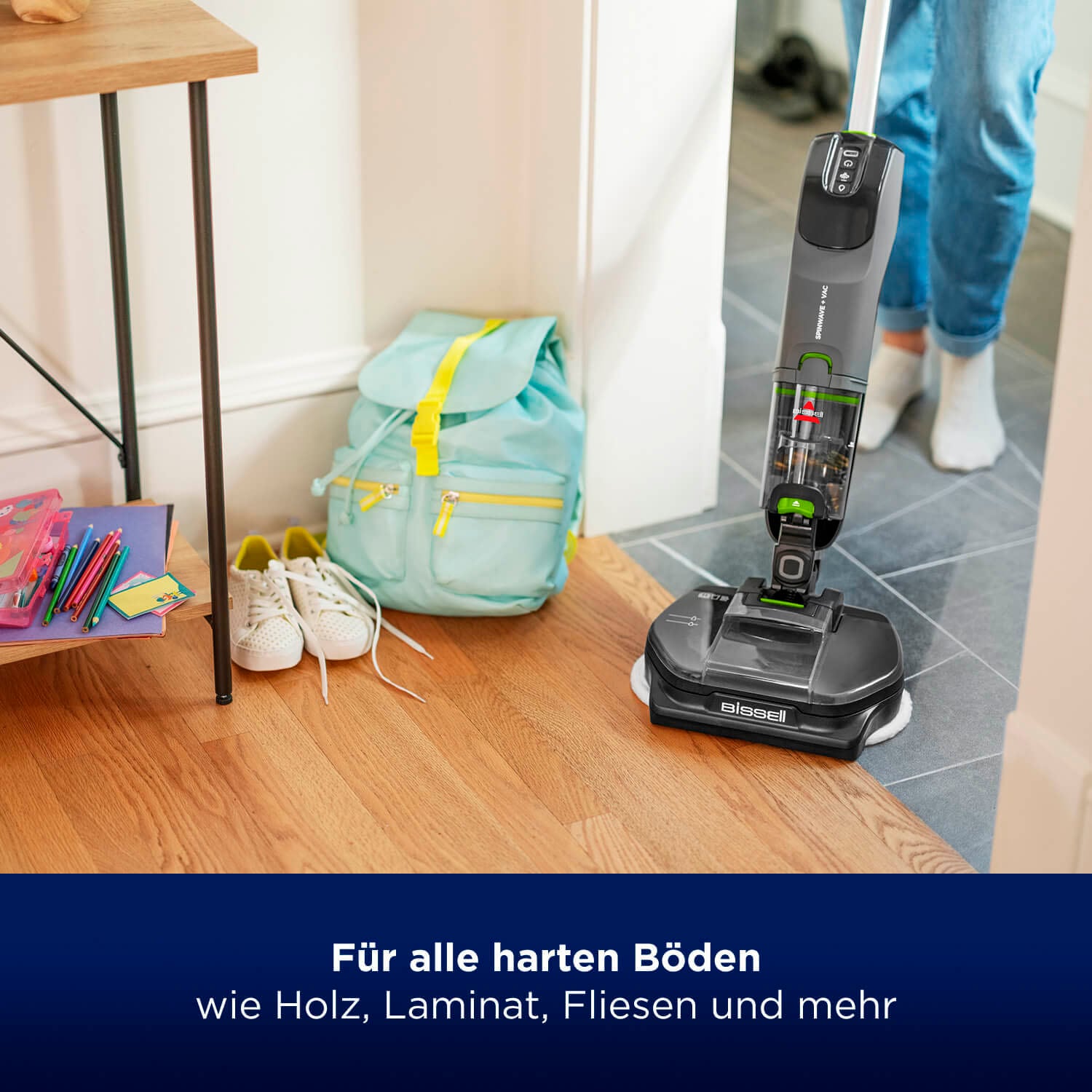 Bissell Nass-Trocken-Akkusauger »3893N, SpinWave®+ Vac PET Select, staubfreies Wischen,«, kabellos, für alle Hartböden, 3 Reinigungsmodi inklusive Saugmodus