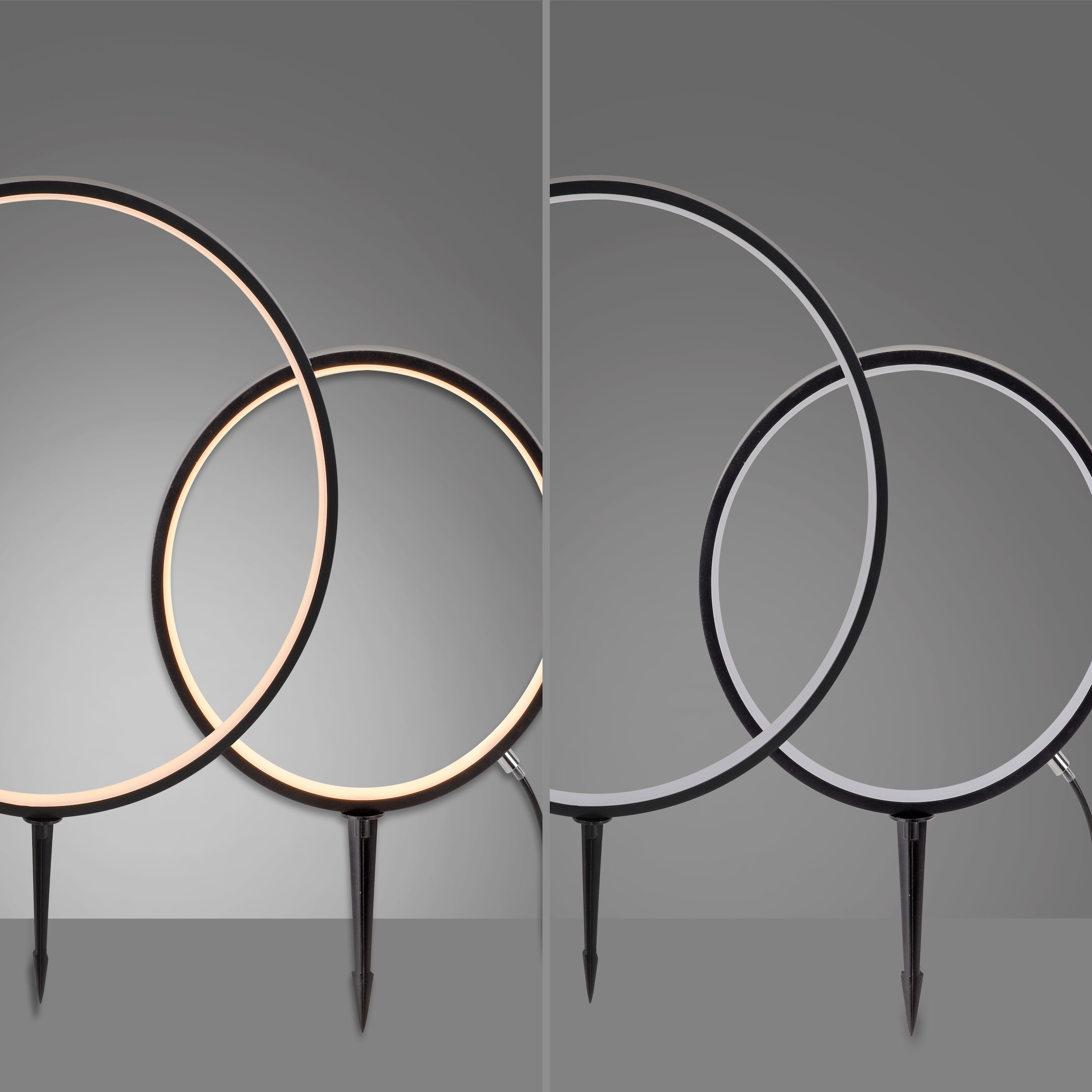 JUST LIGHT Gartenleuchte »ZIRKULU Set« LED-Board 2 Stk. Warmweiß LED l IP65