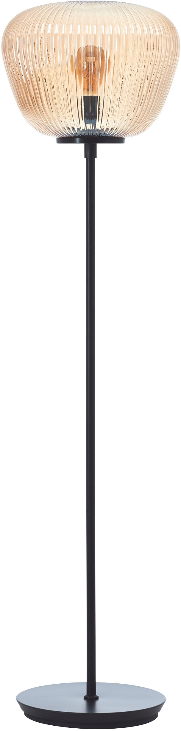 Brilliant Stehlampe »Kaizen«, 1 flammig, Leuchtmittel E27 | ohne Leuchtmittel, Riffelglas, 140 x 35 cm, E27, Amber-Bernsteinfarben