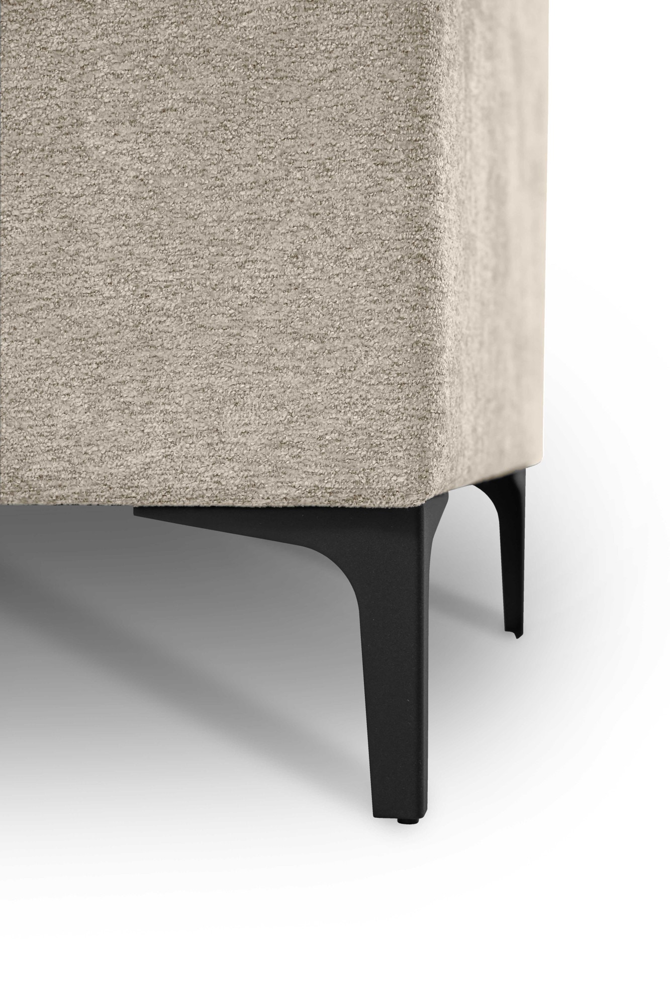 Places of Style Wohnlandschaft »XXL Sofa Oland, Struktur, Flachgewebe, Luxus-Microfaser, Boucle«, U-Form, 345 cm, Wellenunterfederung, Skandi-Design, Metallfüße