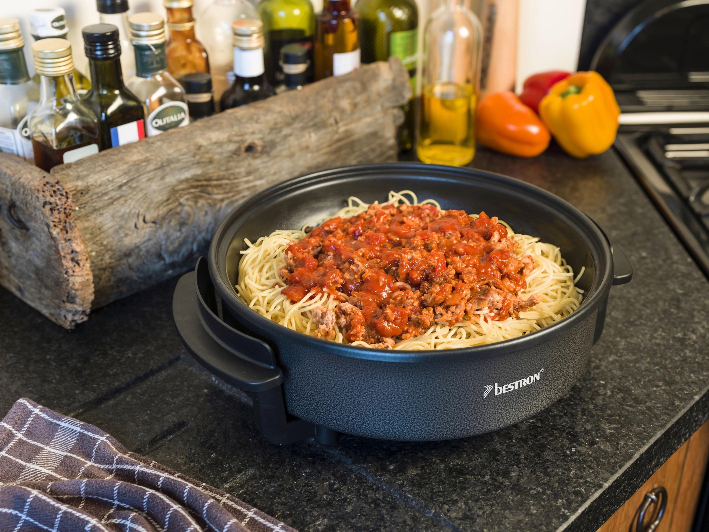 Jahren Elektrische mit Snackpfanne«, mit 3 Antihaftbeschichtung, 1500 W, Garantie »AHP1200 bestron Schwarz XXL Partypfanne