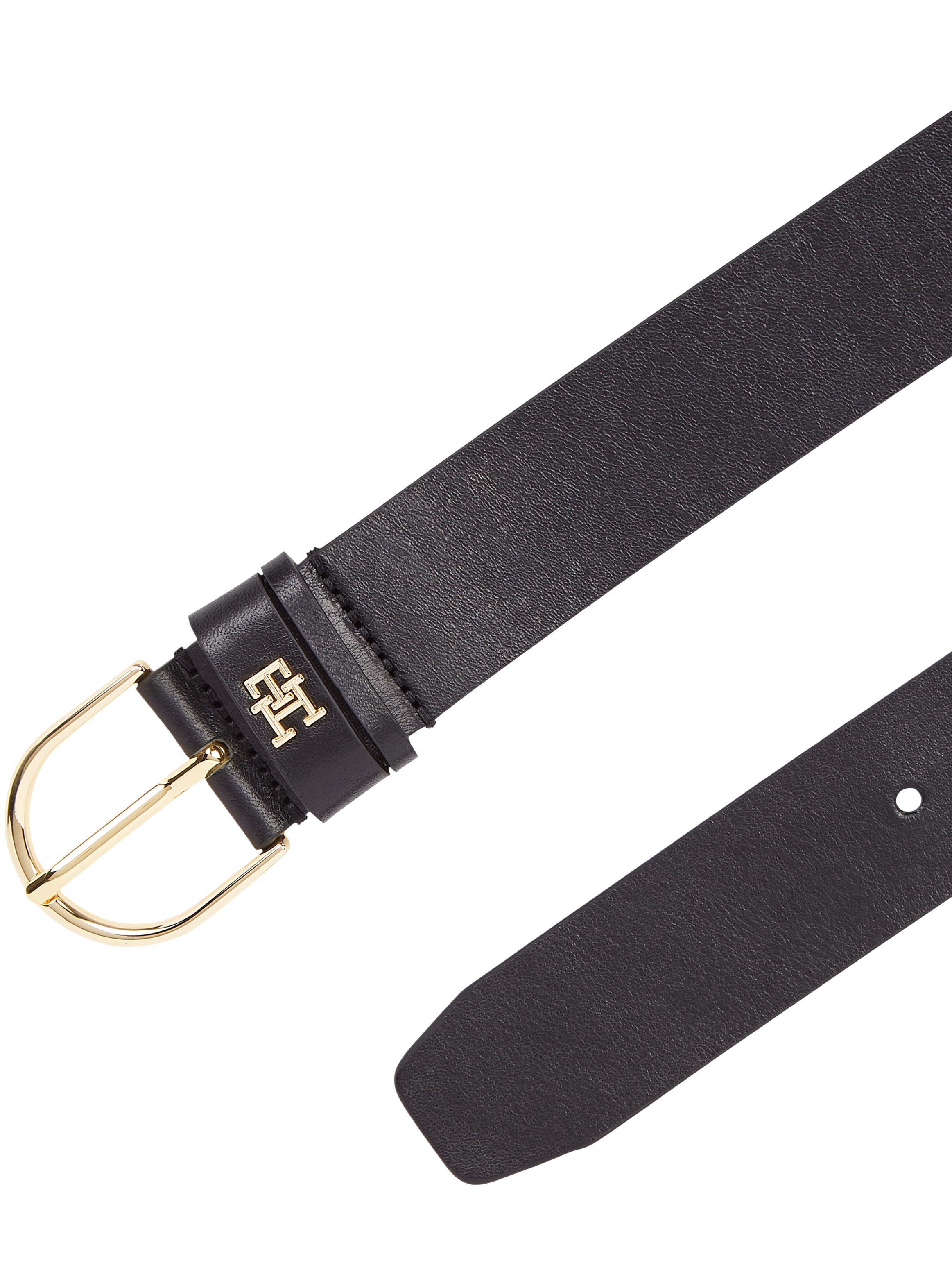Tommy Hilfiger Ledergürtel »ESSENTIAL EFFORTLESS 3.5«, Ovale Einfachdornschließe, Logoemblem