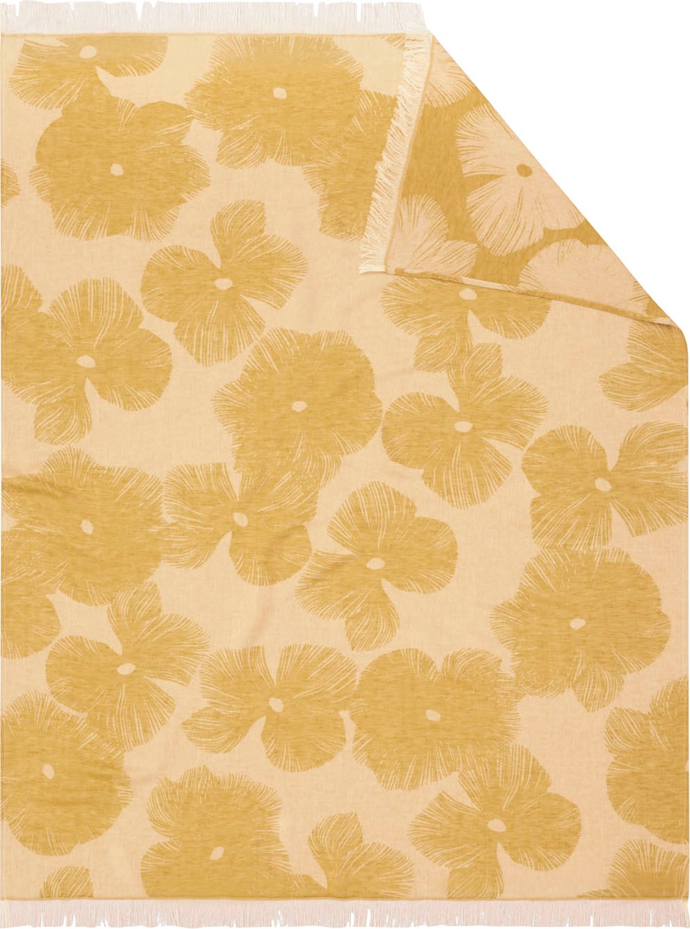 Biederlack Plaid »Blossom«, mit Leinen, Kuscheldecke