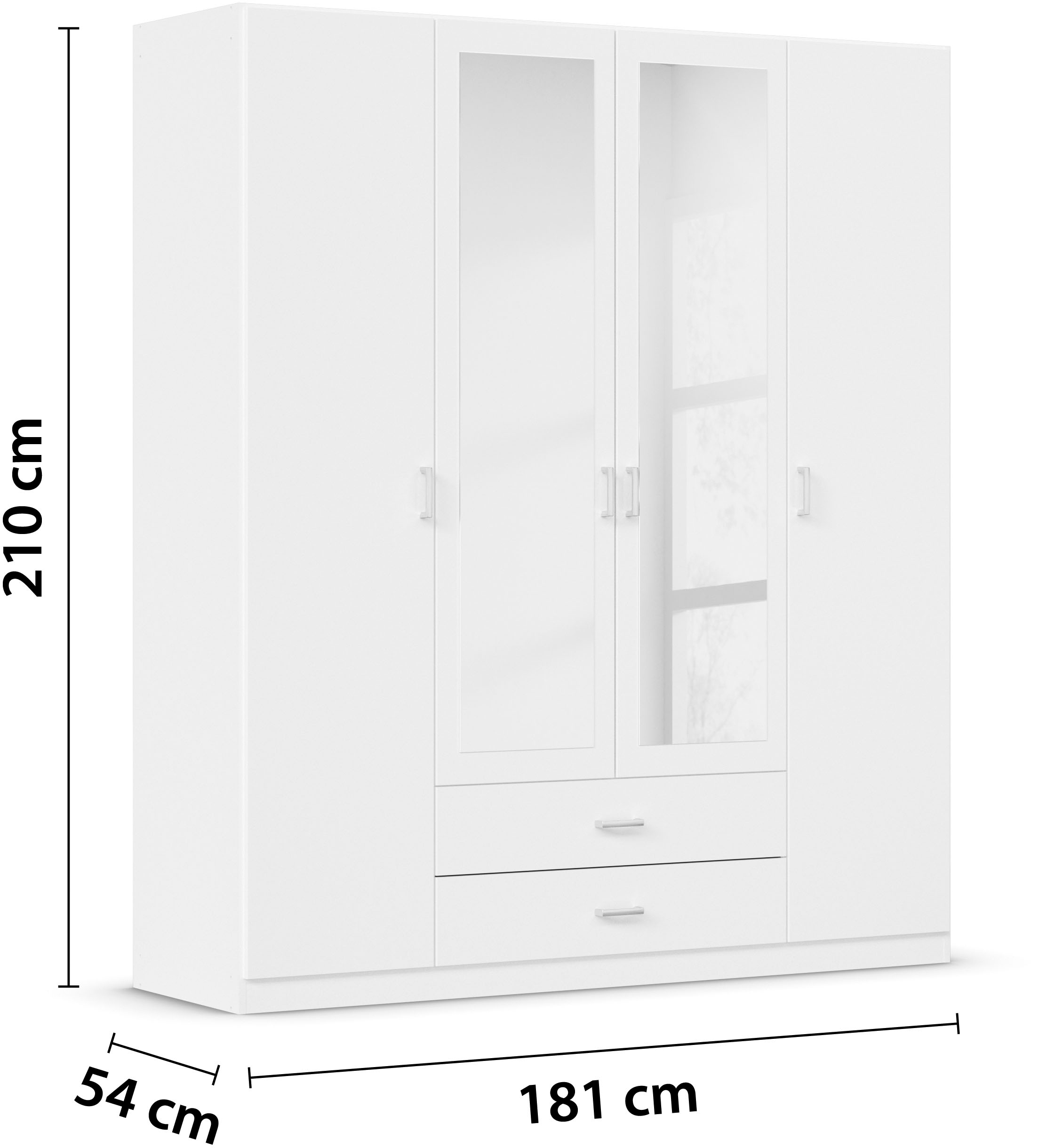 rauch Kleiderschrank »Schrank Garderobe Wäscheschrank GAMMA in 3 Breiten«, viel Stauraum mit 6 Schubladen, mit Spiegel TOPSELLER MADE IN GERMANY