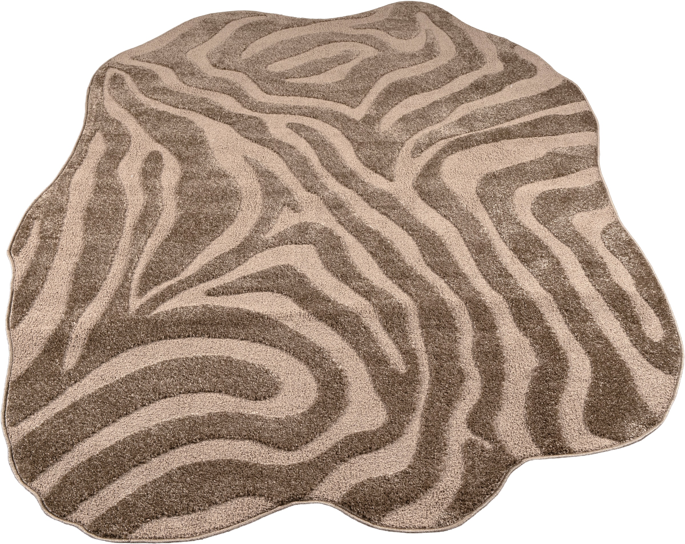 OTTO home Teppich »Zebra, besondere Form, Animal-Look« rechteckig 12 mm Höhe moderner Animal-Print, Tiermotiv, Wohnzimmer, Schlafzimmer