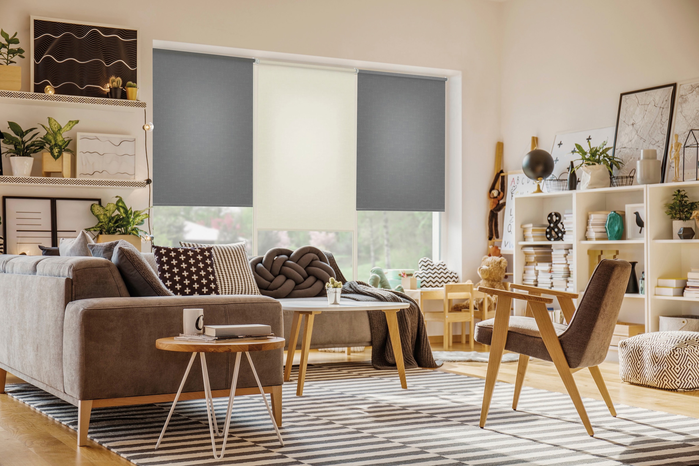 Gardinia Exklusiv Rollo »EasyFix« blickdicht Sichtschutz mit Bohren/ohne Bohren freihängend Schraubmontage möglich