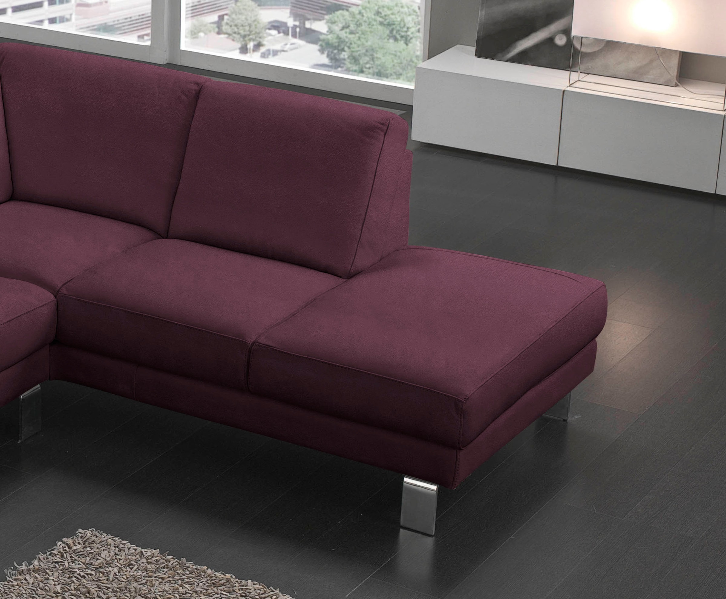 Egoitaliano Ecksofa »Shakira, Design und Sitzkomfort auf hohem Niveau, tolle Details«, mit Ottomane, L-Form, elegante Metallfüße