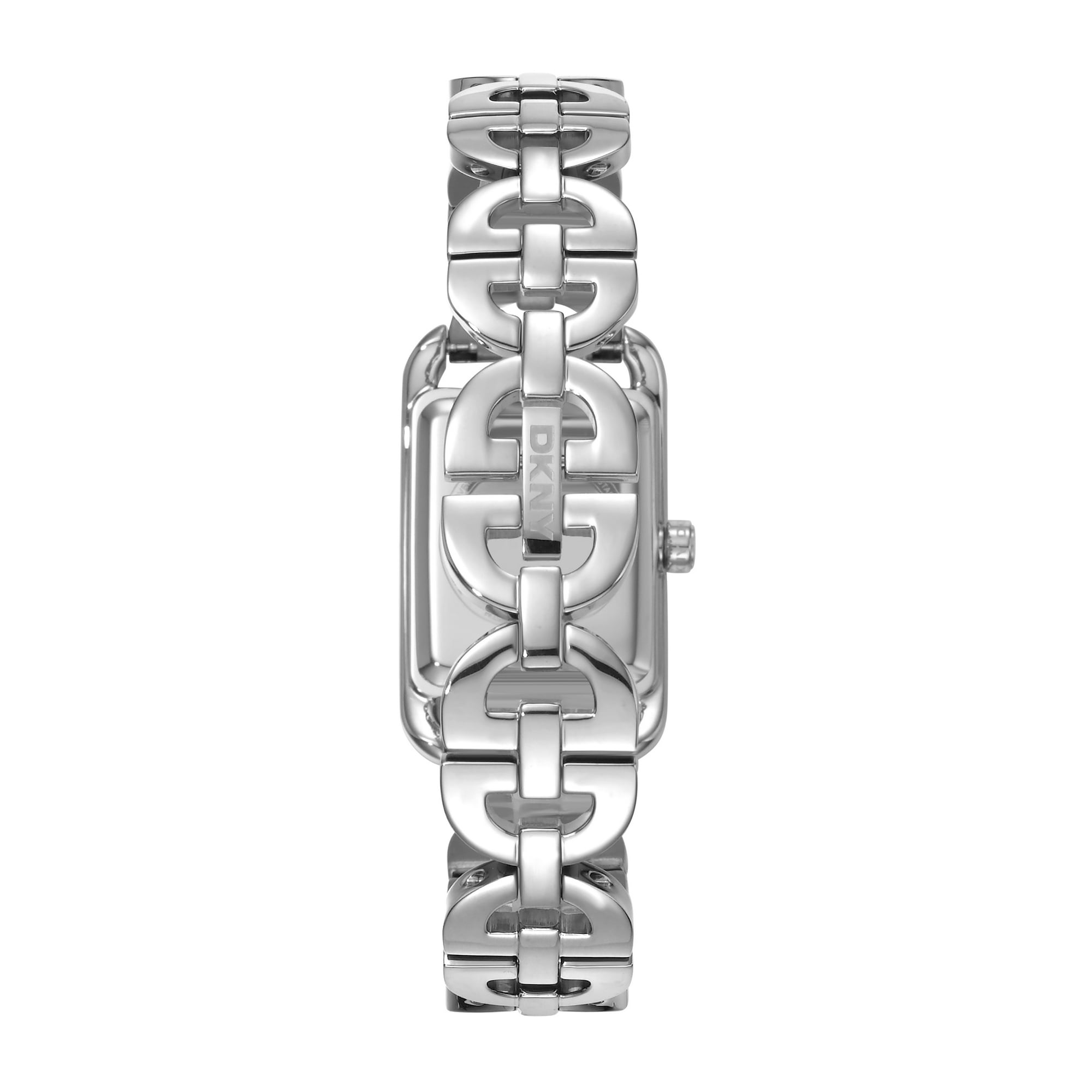 DKNY Quarzuhr »Open Link square Watch« Armbanduhr, Damenuhr, Edelstahlarmband, analog