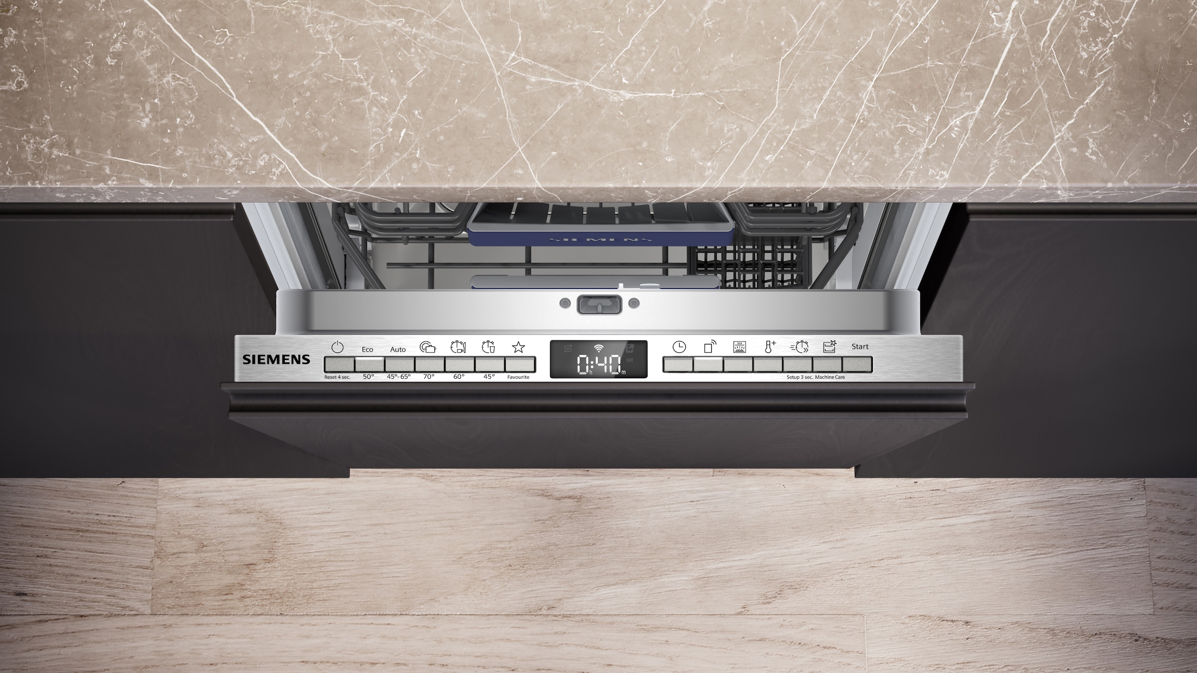 SIEMENS vollintegrierbarer Geschirrspüler iQ300 »SR93EX25LE« 10 tlg. Maßgedecke