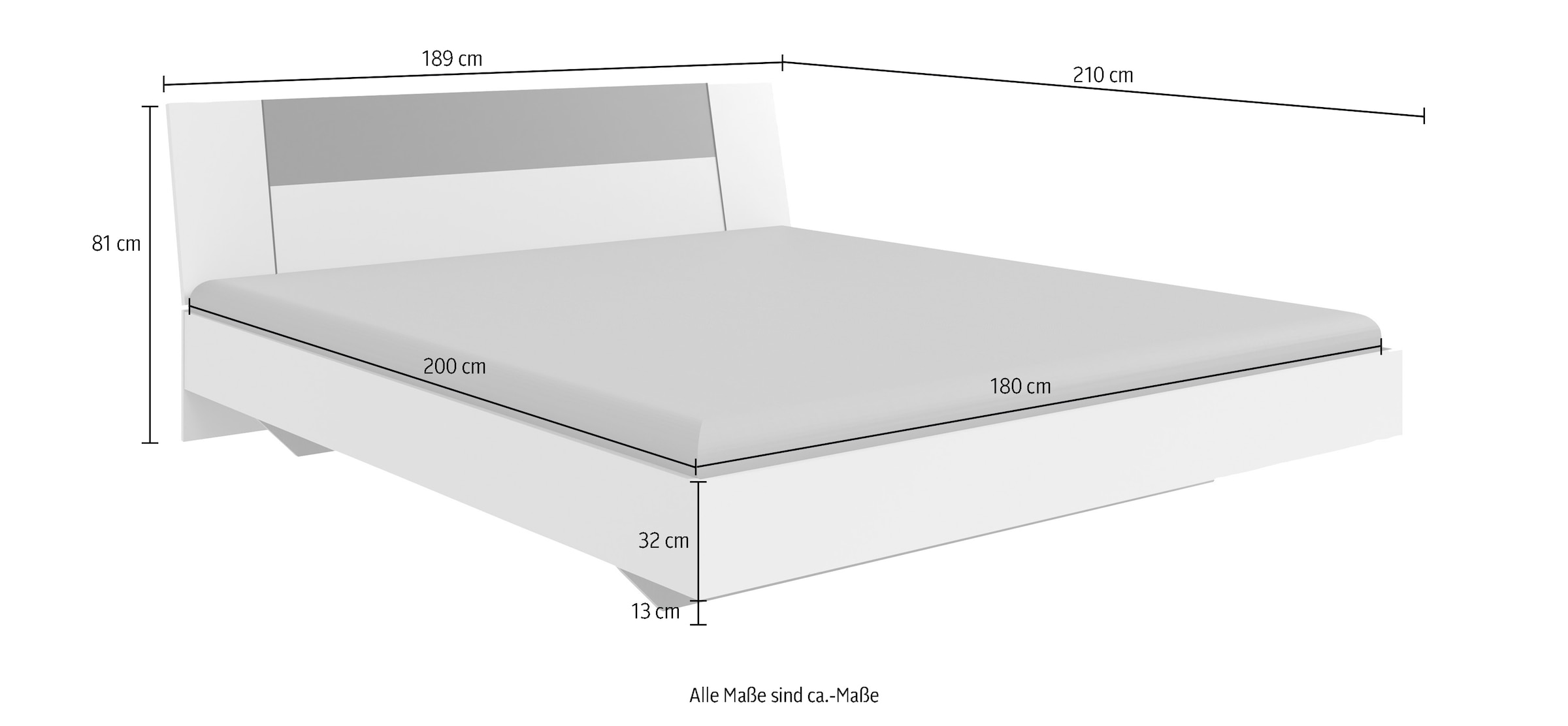 Wimex Futonbett »Kreta«, Liegefläche 180x200cm, modernes Kopfteil