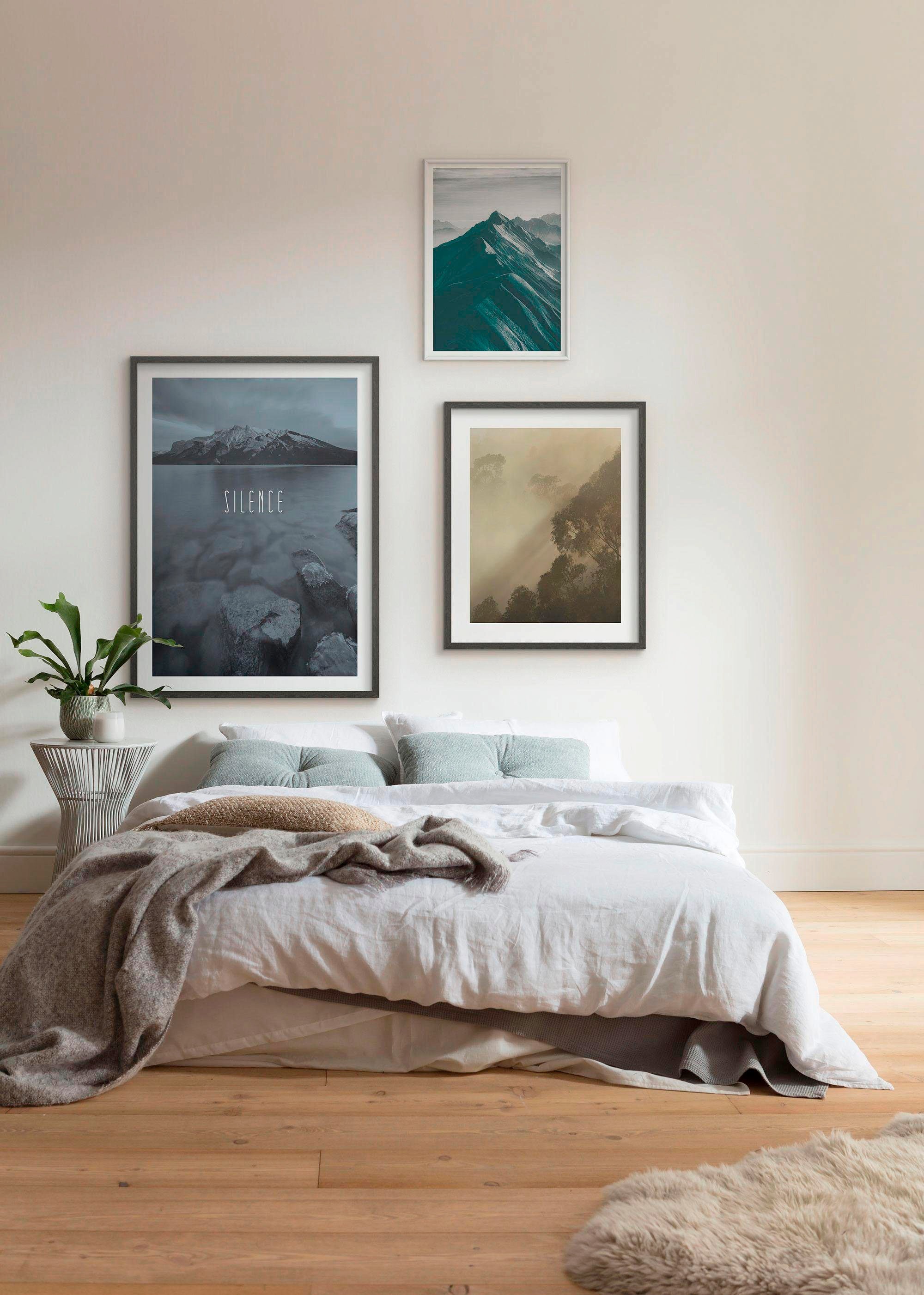 Komar Bild »Word Lake Silence Steel«, Natur, (1 St.), Wandbild zur Dekoration - ohne Rahmen