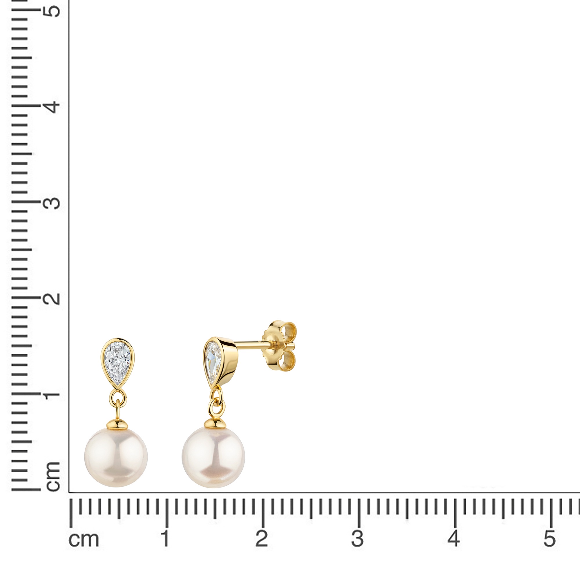 Firetti Paar Ohrstecker »Schmuck Geschenk Gold 333 Ohrschmuck Ohrringe Tropfen« mit Zirkonia (synth.) - mit Süßwasserzuchtperle