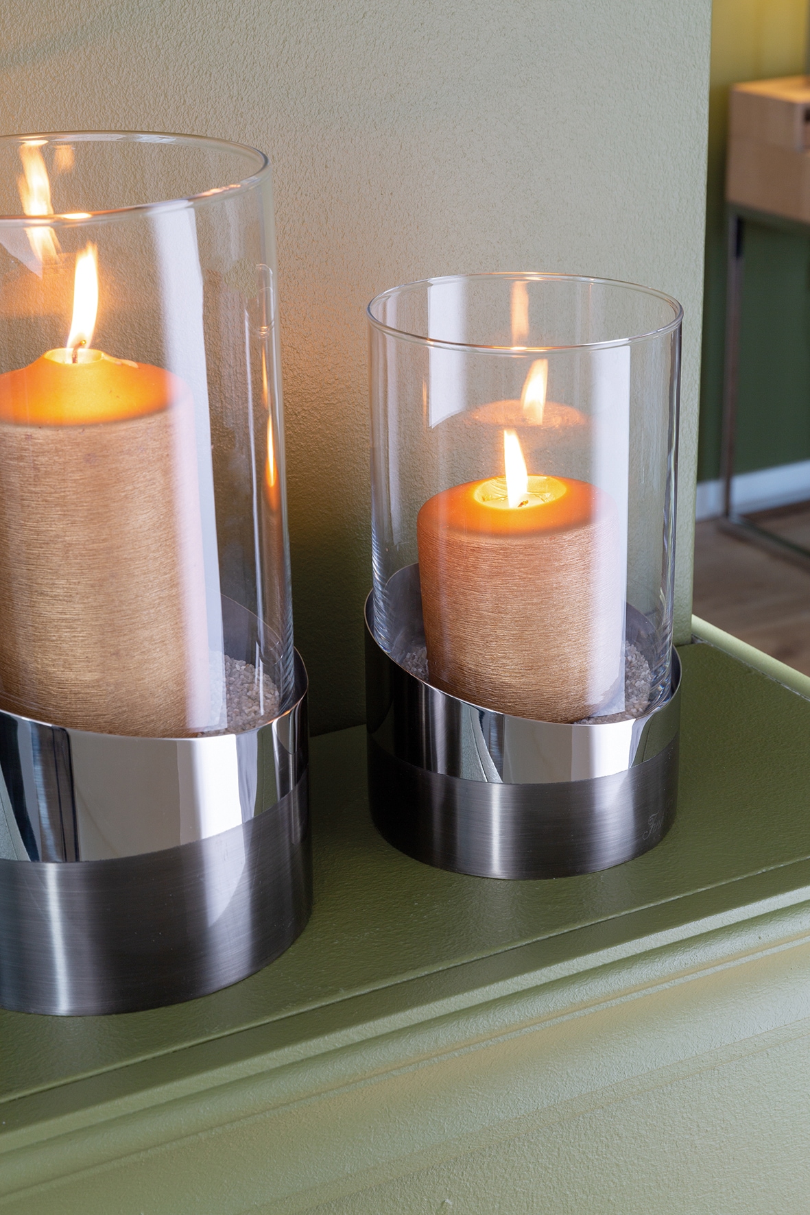 Fink Windlicht »VITO«, (1 St.), aus Edelstahl und Glas in eleganter Optik