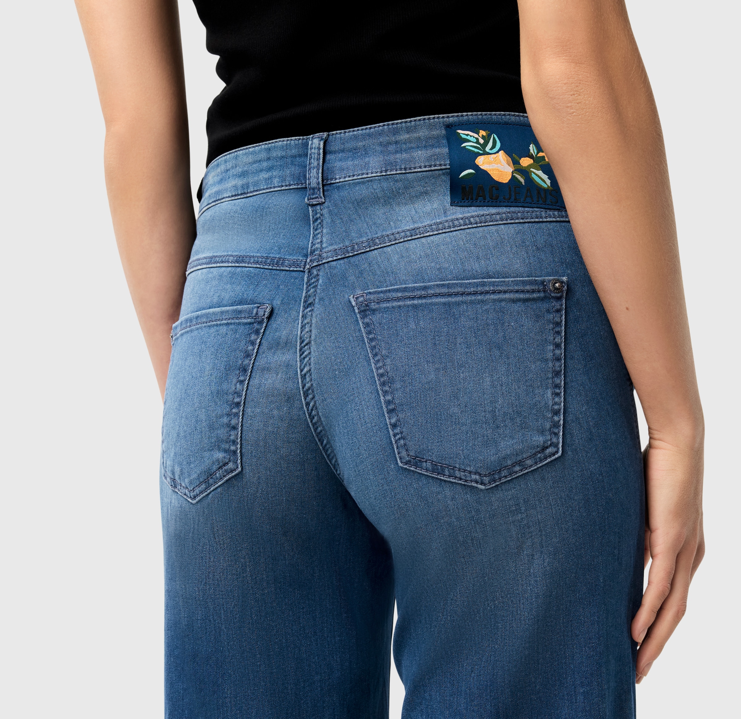 MAC Weite Jeans »DREAM WIDE«, mit Fransen am Saum
