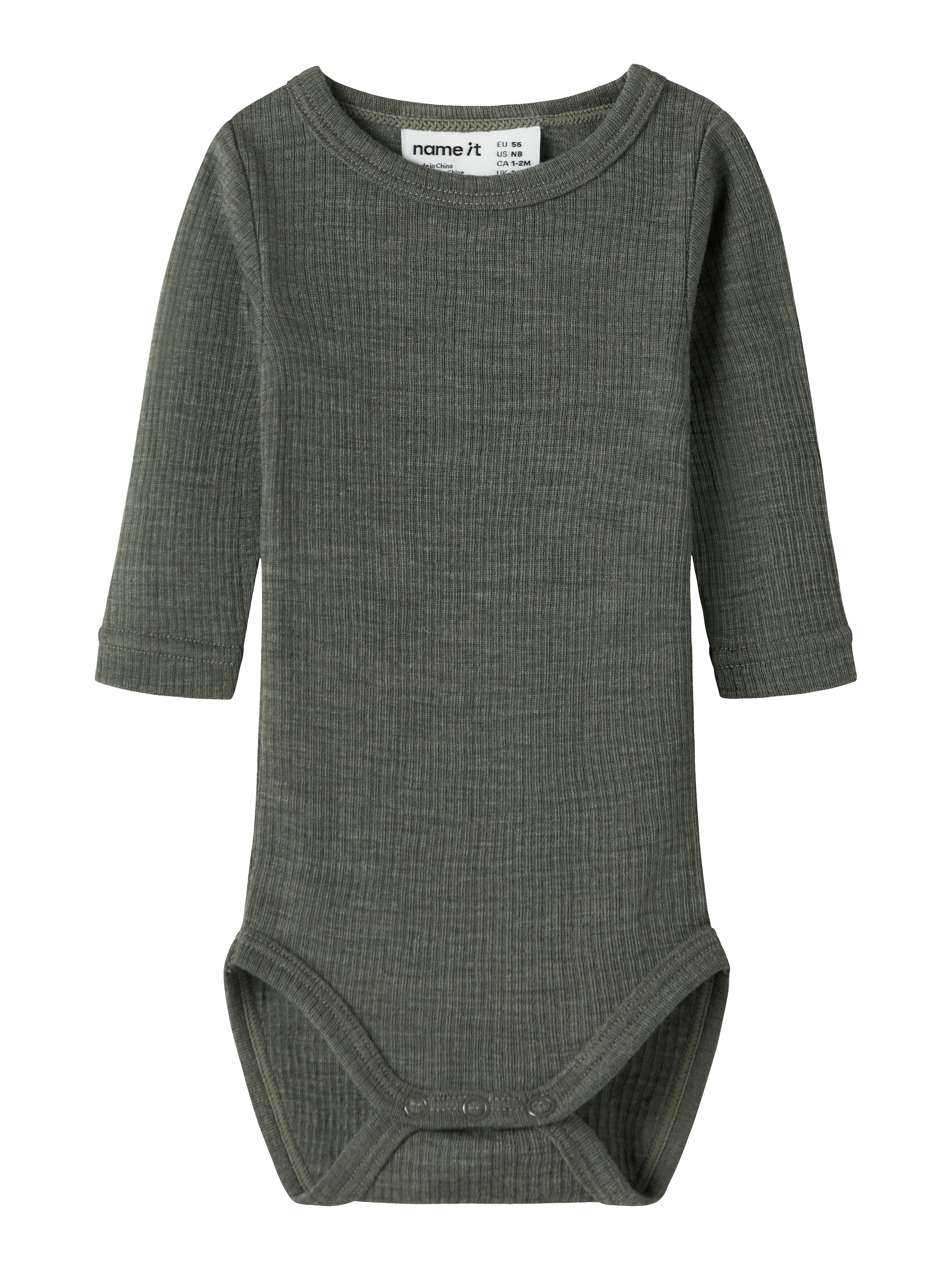 Name It Langarmbody »NBNWAX WOOL RIB LS BODY NOOS« aus reiner Merinowolle