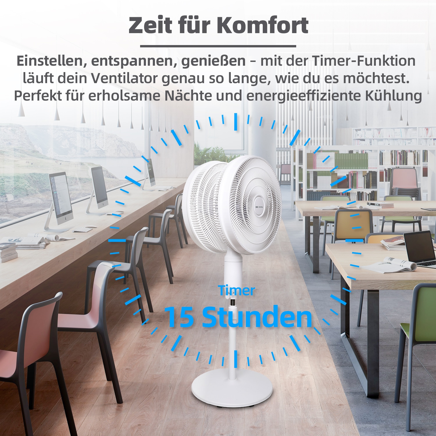 be cool Standventilator »Doppelstandventilator 2x45cm«, zwei Ventilatorenköpfe, 12-stufig, Fernbedienung