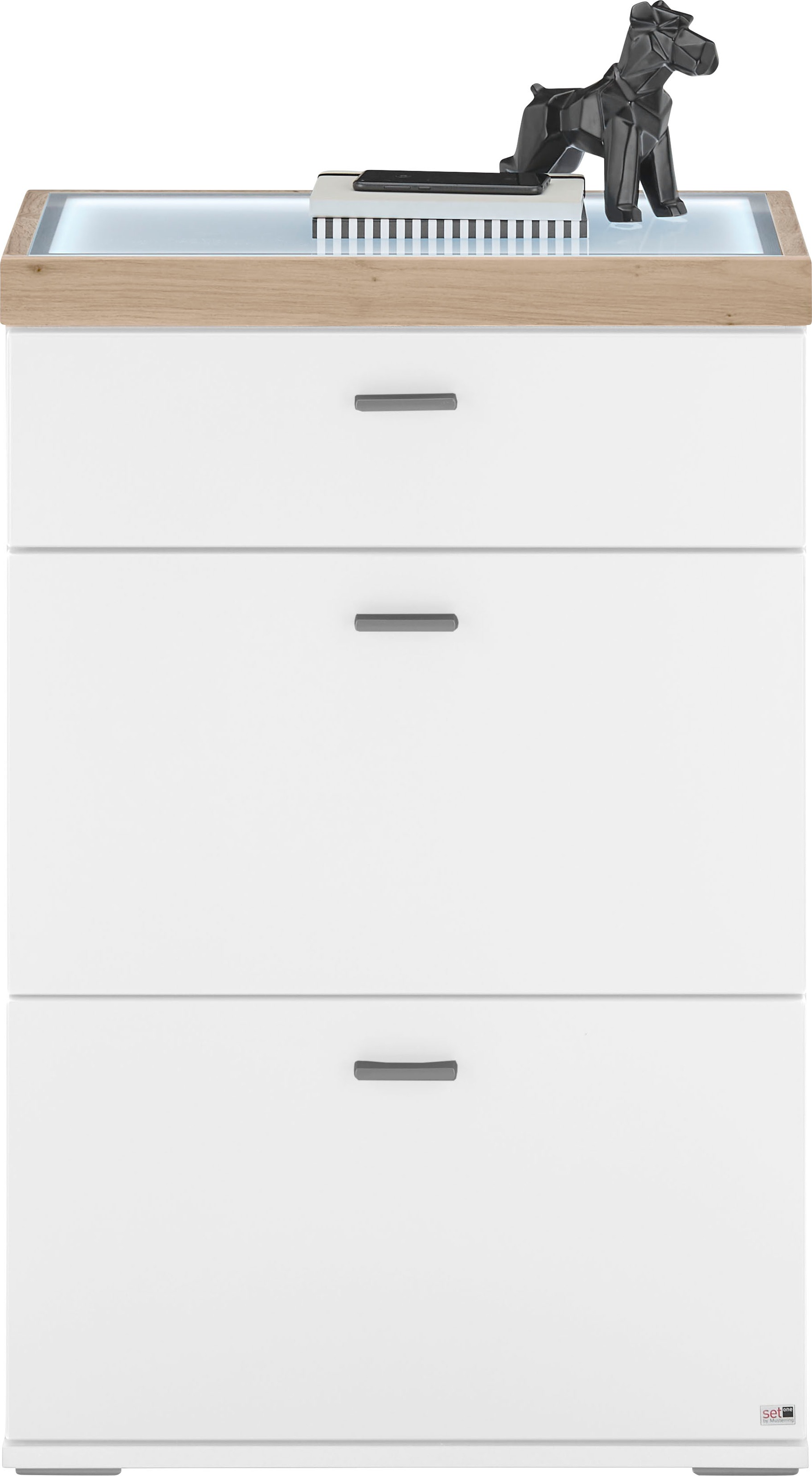 set one by Musterring Sideboard »Lancaster Dielen«, inklusive LED-Beleuchtung, in 2 Farben erhältlich, B 61 x H 104 cm