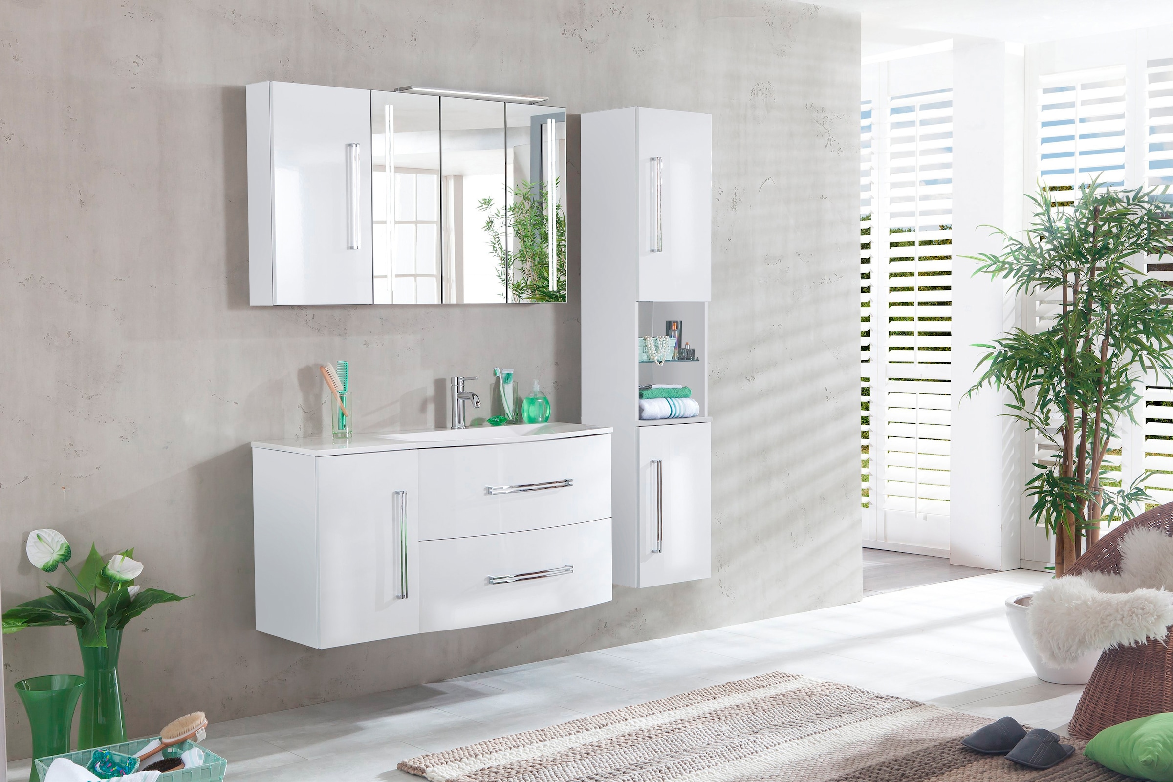 FACKELMANN Einbauwaschbecken »Lugano«, Gussmarmor, Breite 115 cm