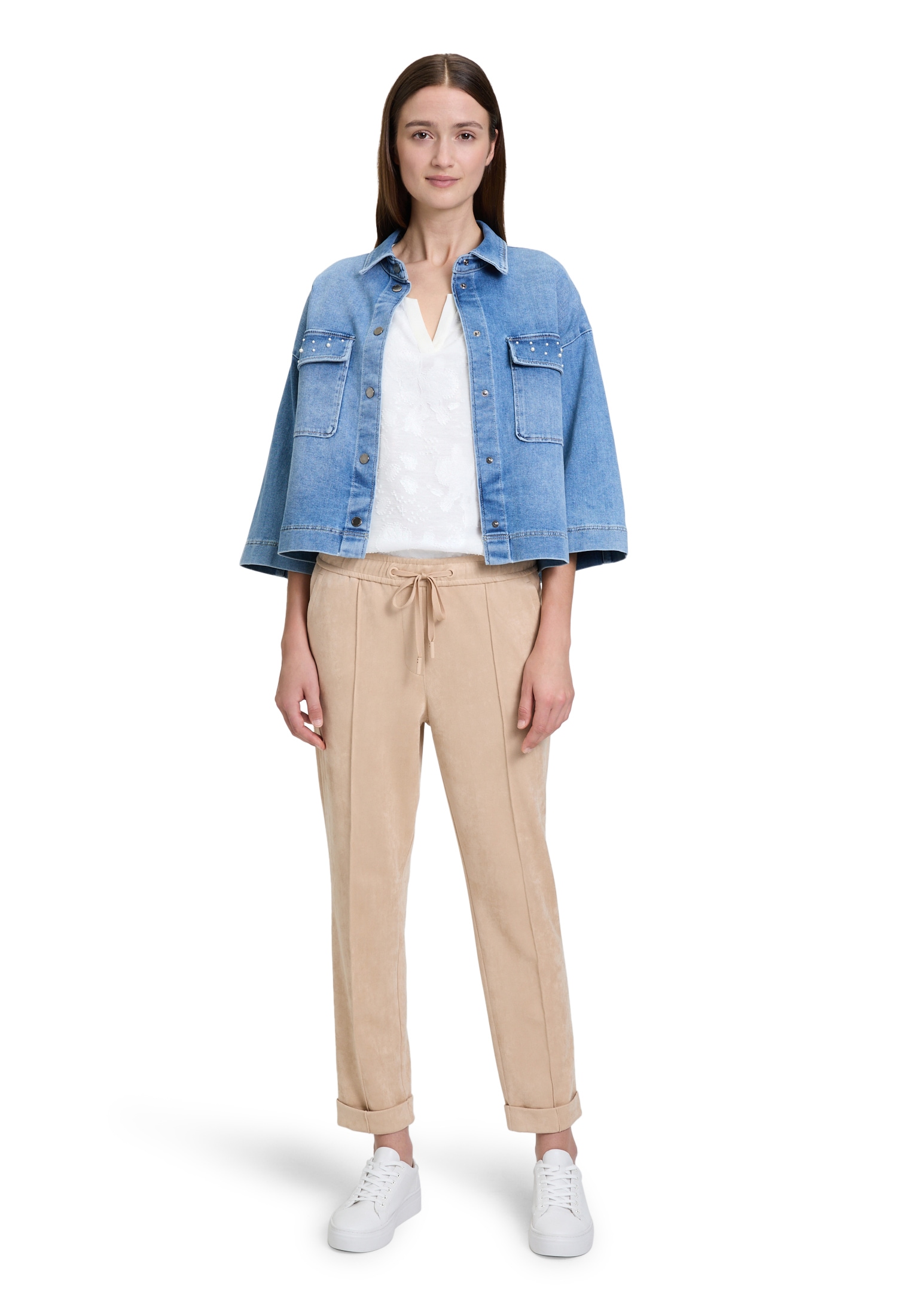 Betty&Co Kurzarmshirt »Casual-Shirt mit V-Ausschnitt«