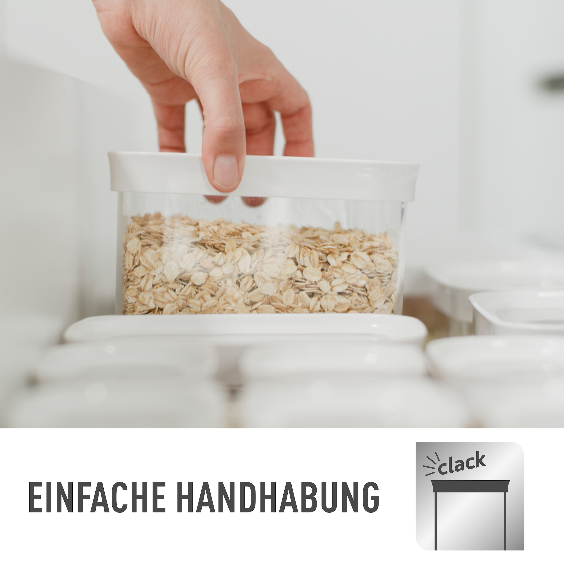 Emsa Vorratsdose »Optima«, (2 tlg.), 1,6 Liter, rechteckig, frische Dichtung, rutschfeste Stapelränder