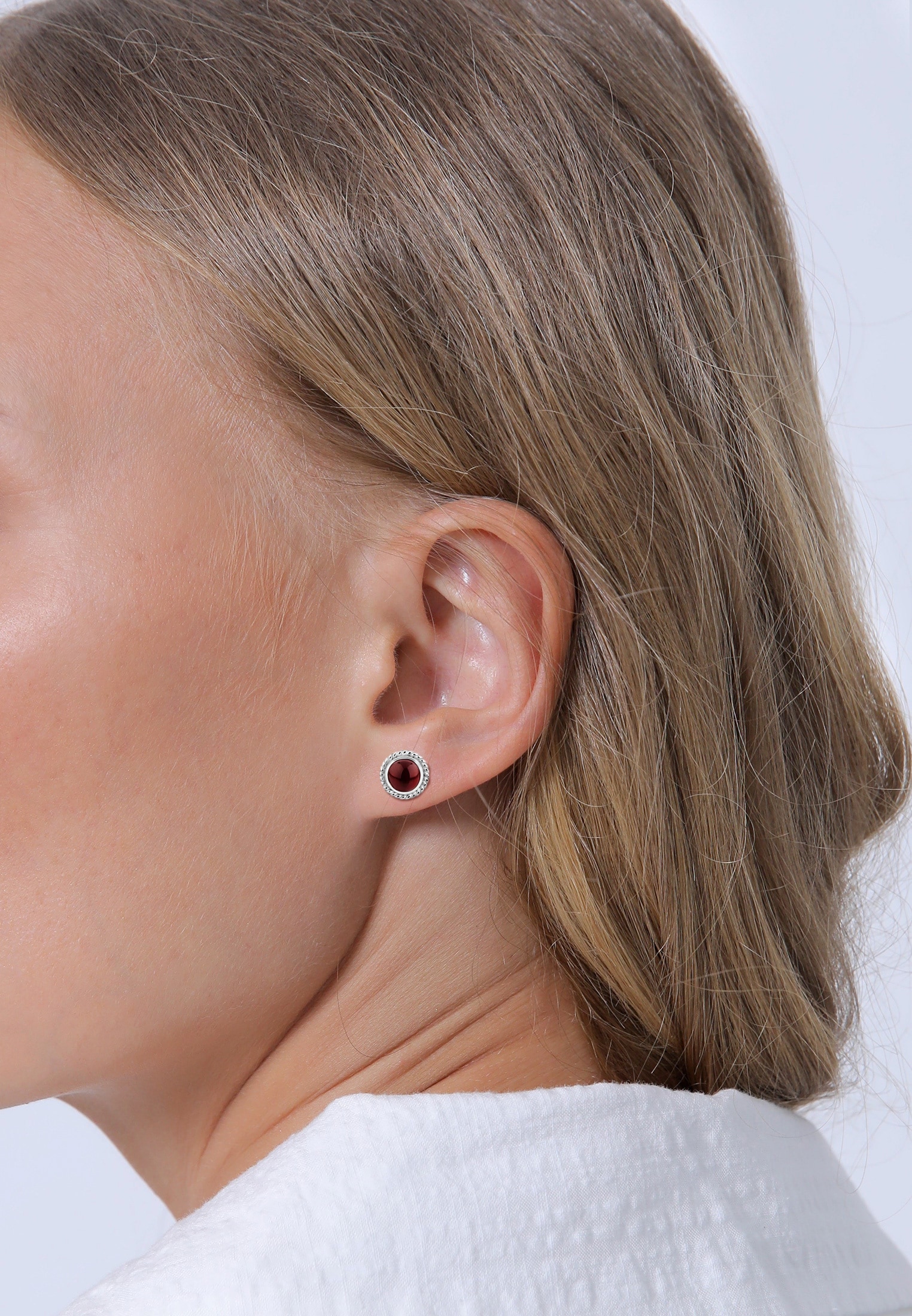 Nenalina Paar Ohrstecker »Ohrringe Granat Geburtsstein Januar Trend Stilvoll 925 Silber«