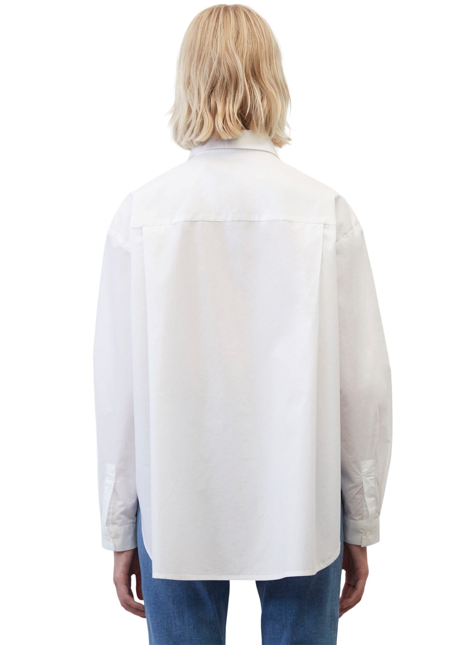 Marc O'Polo Langarmbluse »Blouse, long sleeve, kent collar, patched pocket, solid«
