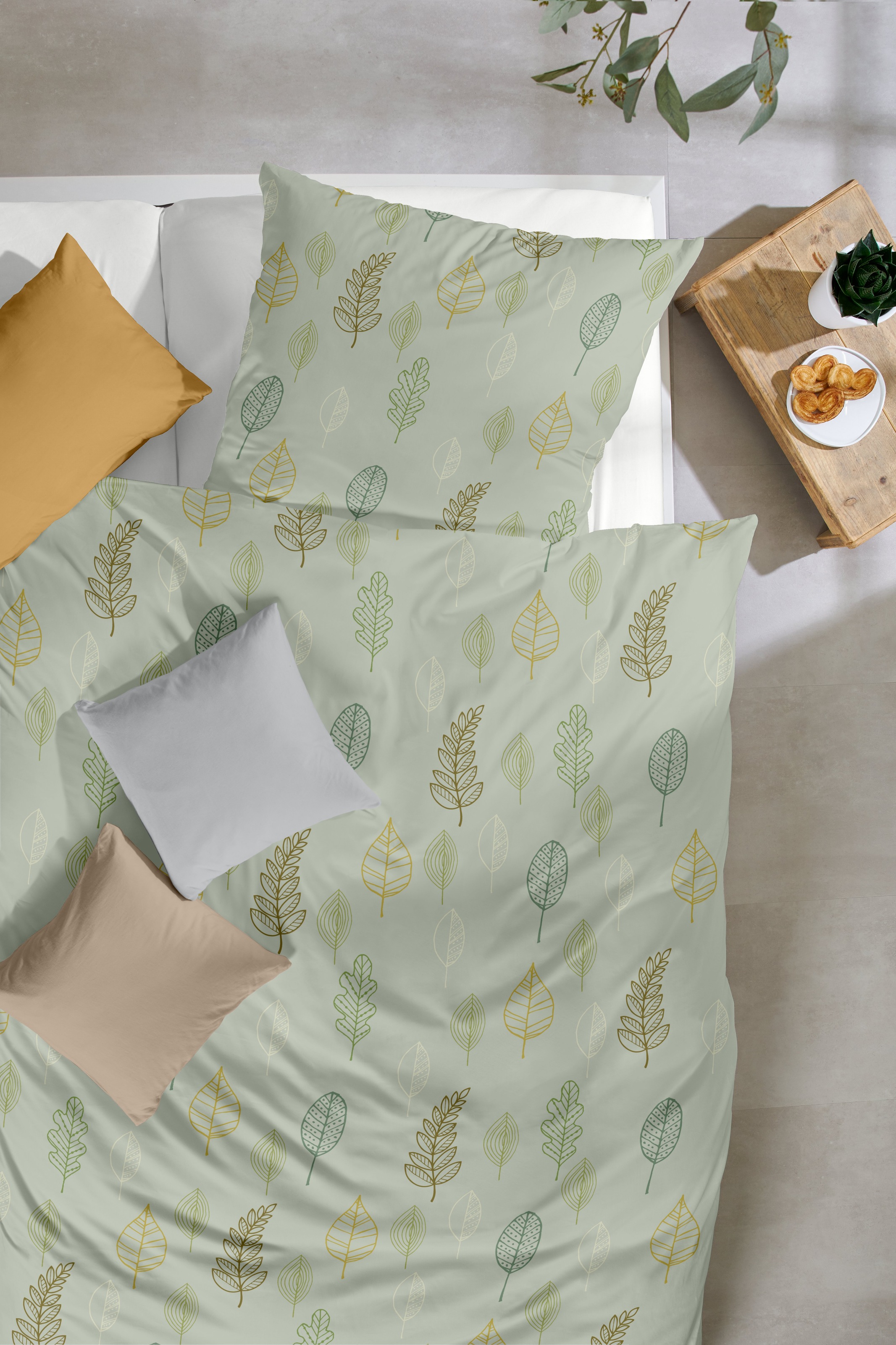 Primera Bettwäsche »Biber-Bettwäsche Autum Leaf« 2 Stk. mit floralen Motiven