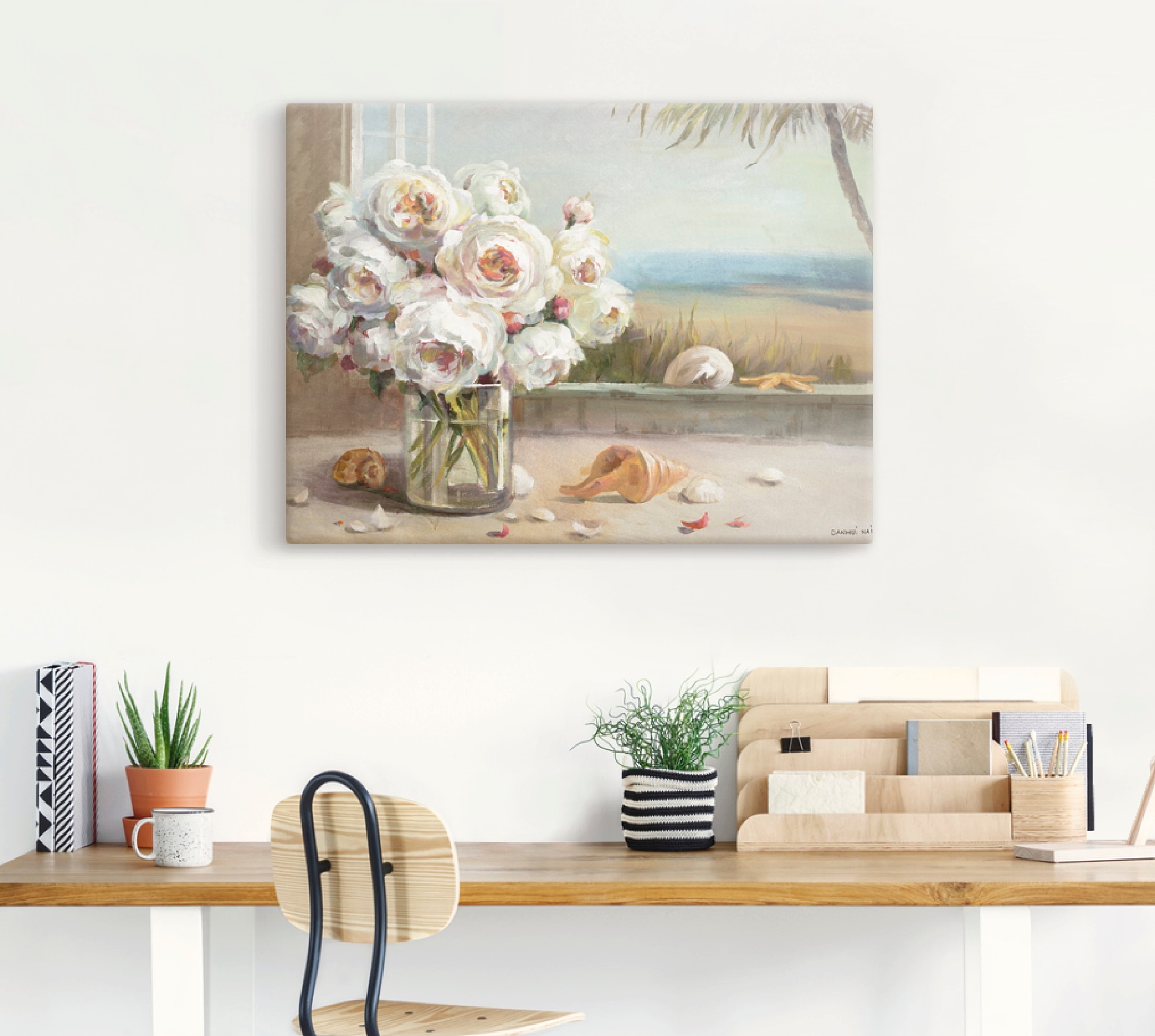 Artland Leinwandbild »Küsten Rosen II« Blumen 1 Stk. tlg. auf Holzrahmen gespannt