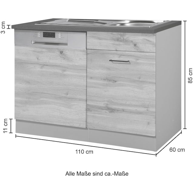 HELD MÖBEL Spülenschrank »Trier«, Breite 110 cm, inkl. Möbelfront für  Geschirrspüler auf Raten kaufen