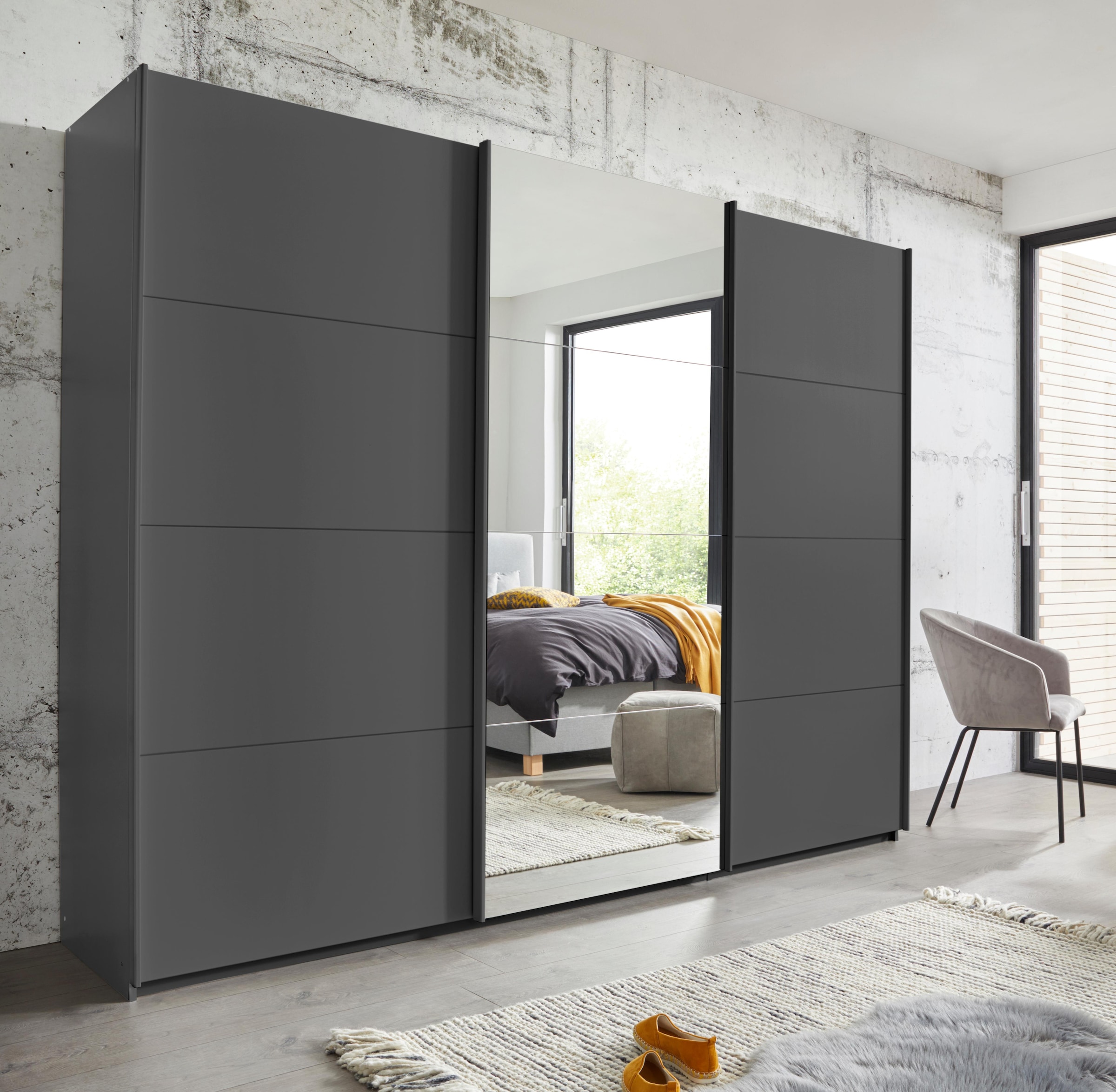 rauch Schwebetürenschrank »Kleiderschrank Schrank Garderobe Wäscheschrank KEPAN« inkl. Schubladen-Einsatz und extra Einlegeböden MADE IN GERMANY
