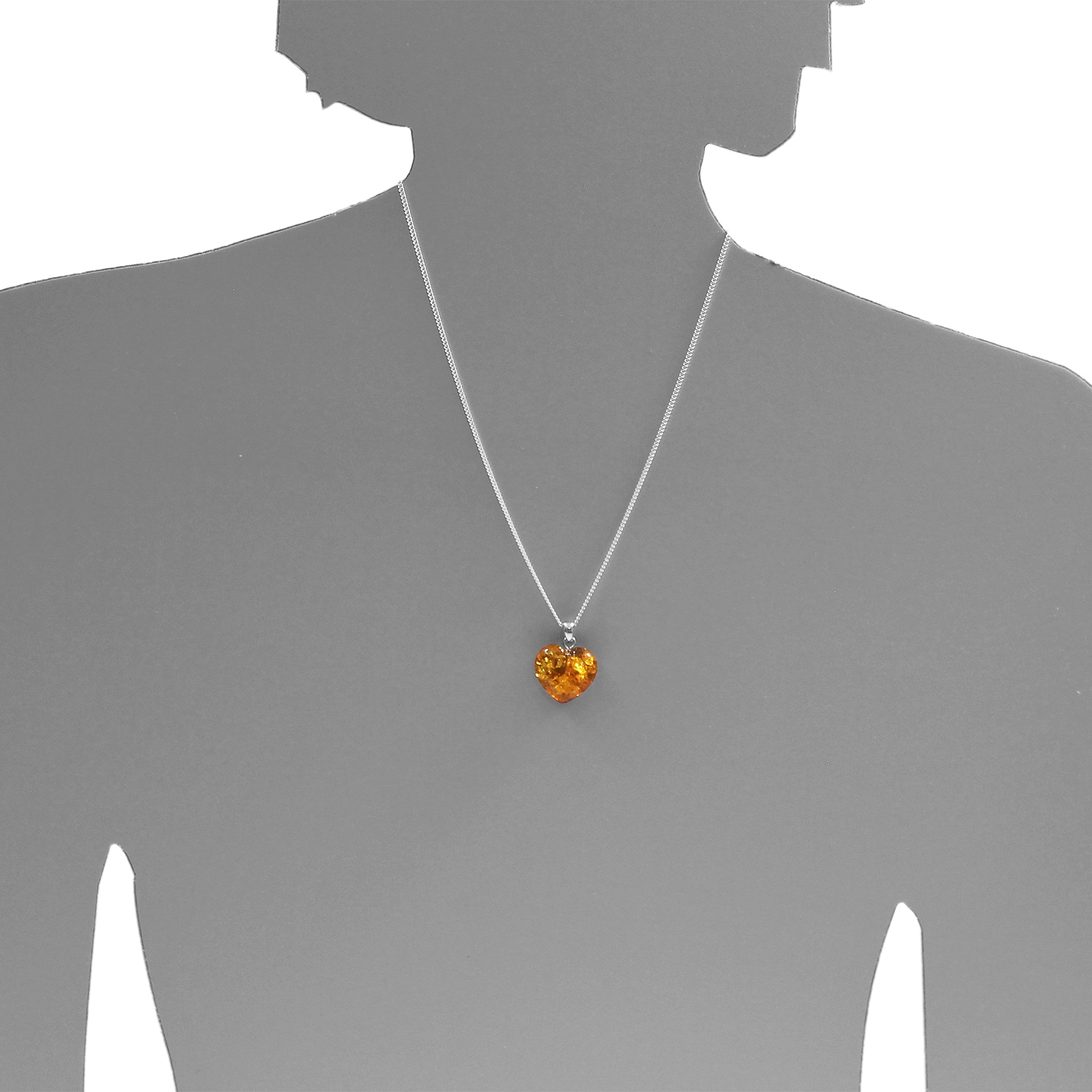 OSTSEE-SCHMUCK Kettenanhänger »- Herz - 17 mm - Bernstein -,«